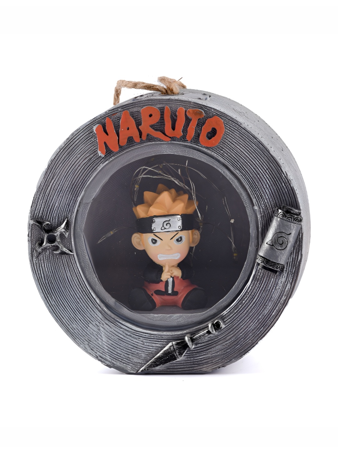 

COMICSENSE Grey & Nude Melange Textured Acrylic Naruto Uzumaki Anime Table Lamp, Grey melange