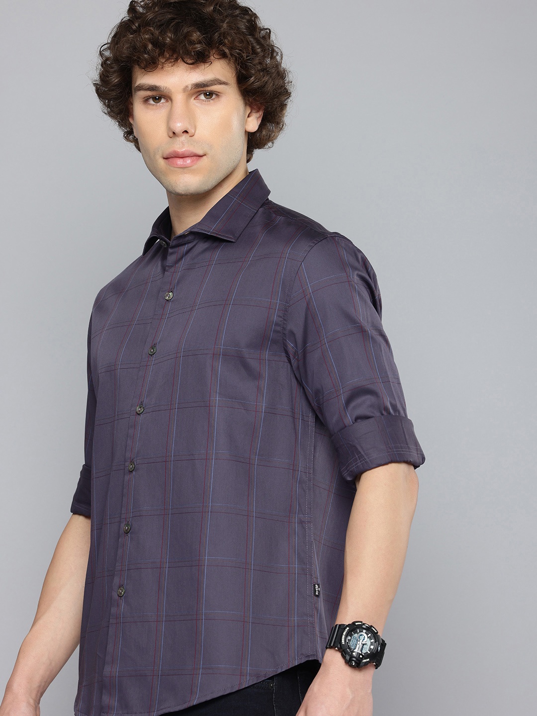 

Levis Checked Pure Cotton Casual Shirt, Purple