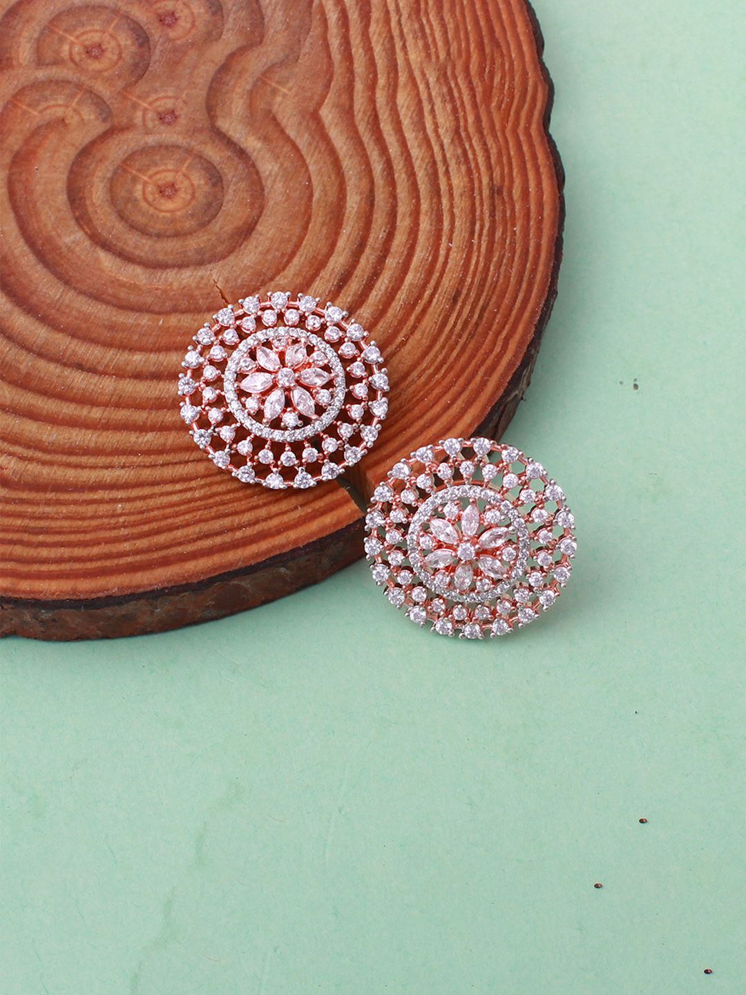 

Mirana Contemporary Rose Gold Plated Cubic Zirconia Studs