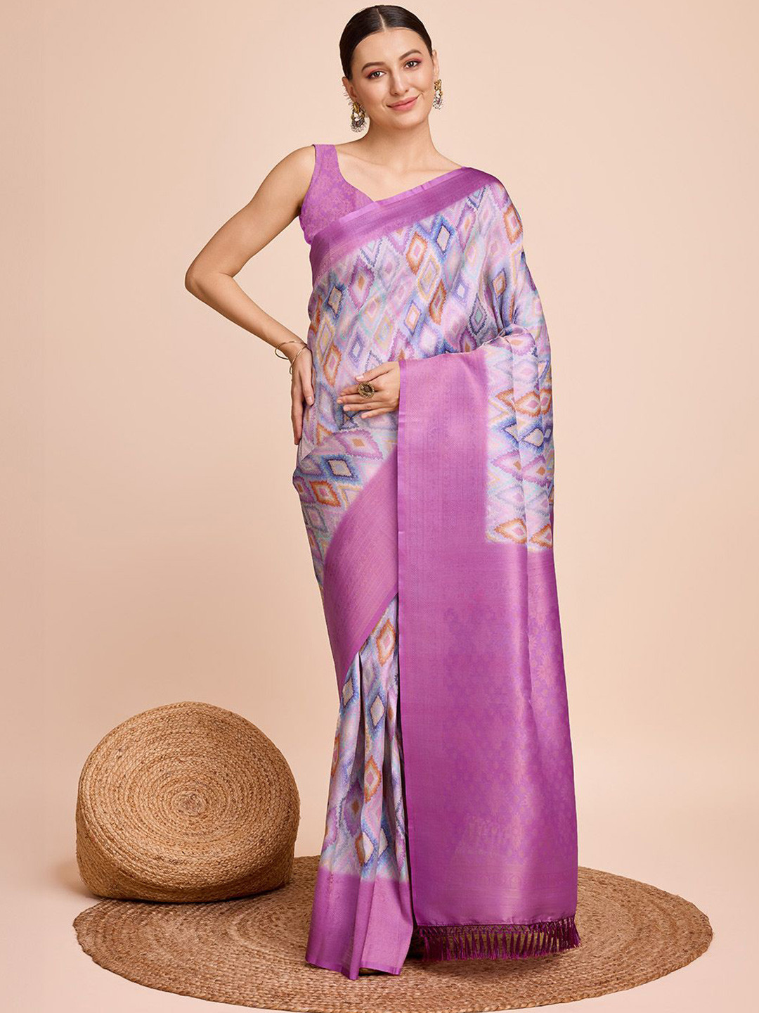 

Nimidiya Zari Pure Silk Saree, Purple