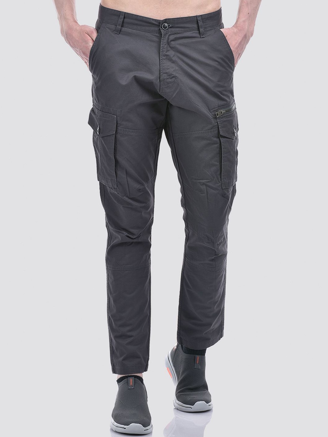 

Numero Uno Men Mid-Rise Cargos Trousers, Grey