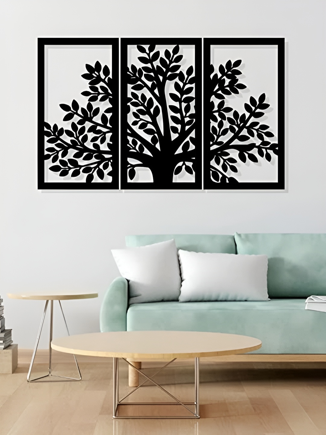 

ARTROOMS Black 3 Pieces Trees Metal Wall Hanging