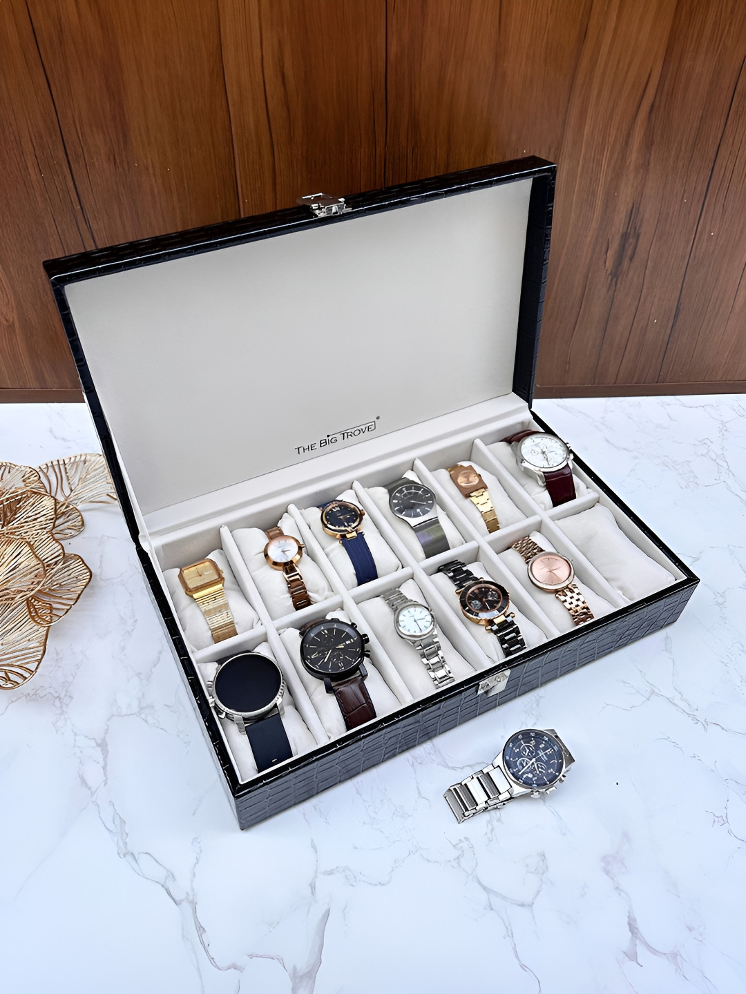 

La Trove Black Premium 12 Slot Watch Box