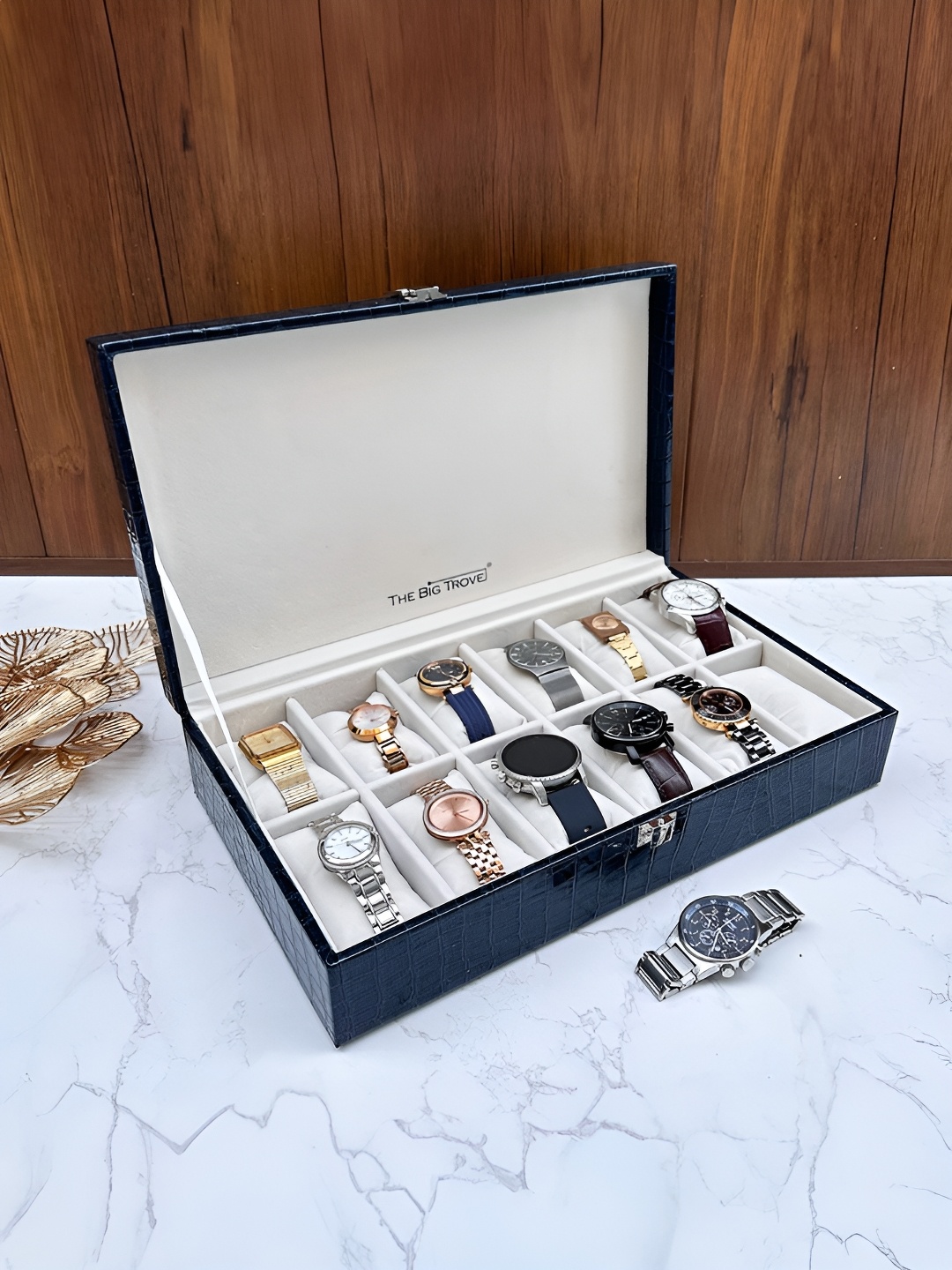 

La Trove Blue Premium 12 Slot Watch Box