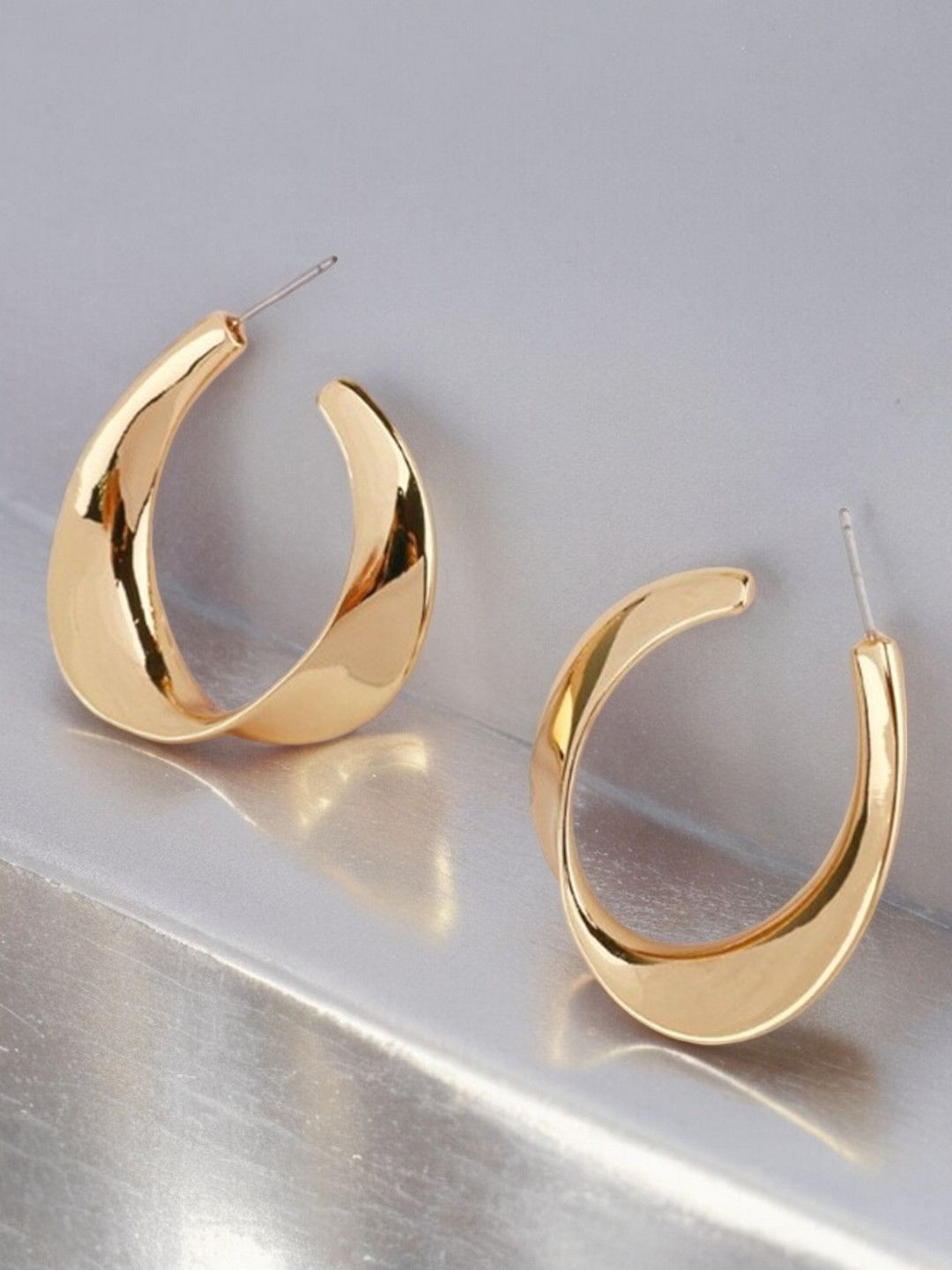 

OOMPH Quirky Half Hoop Earrings, Gold