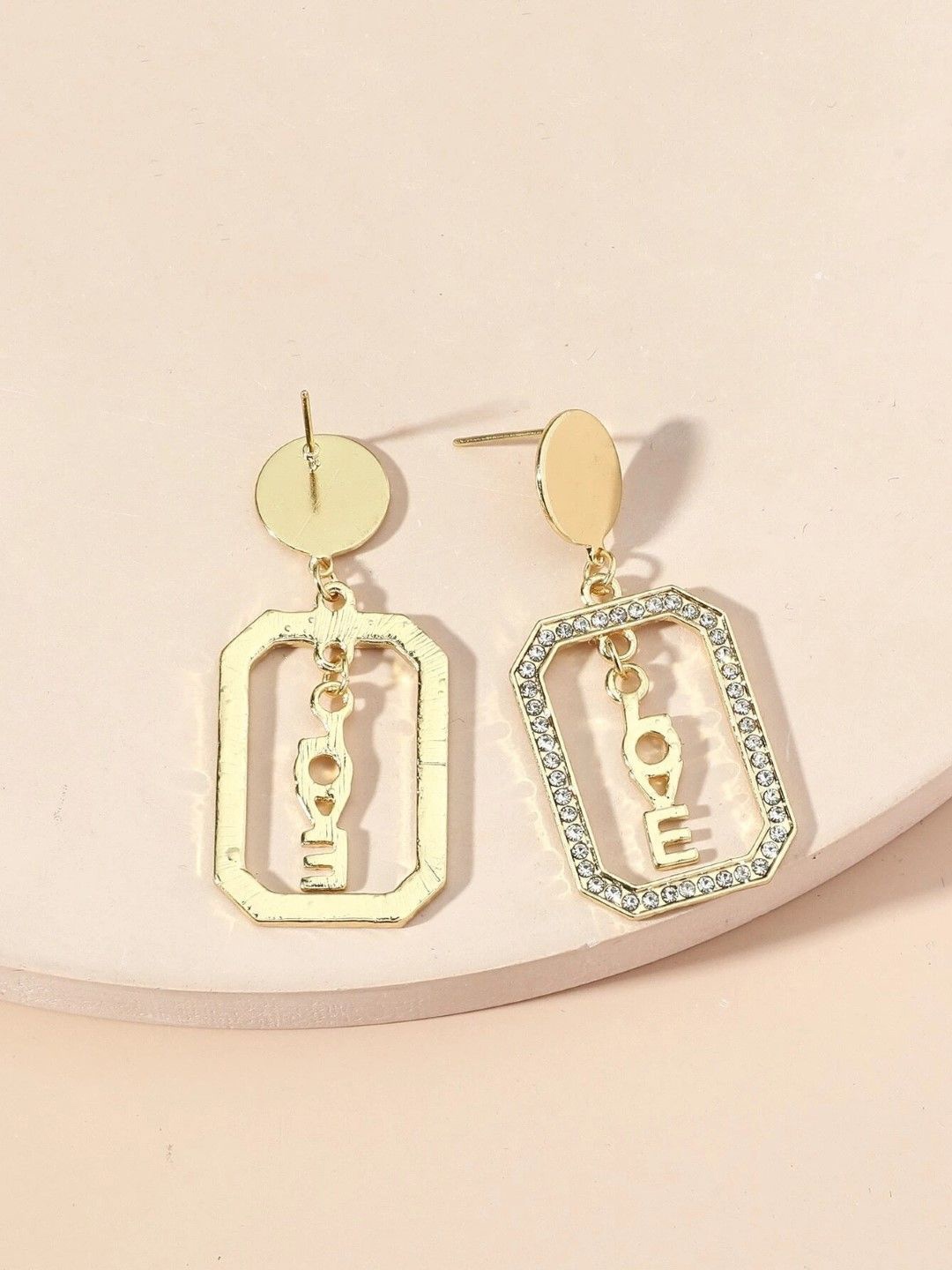 

OOMPH Contemporary Crystal Drop Earrings, Gold