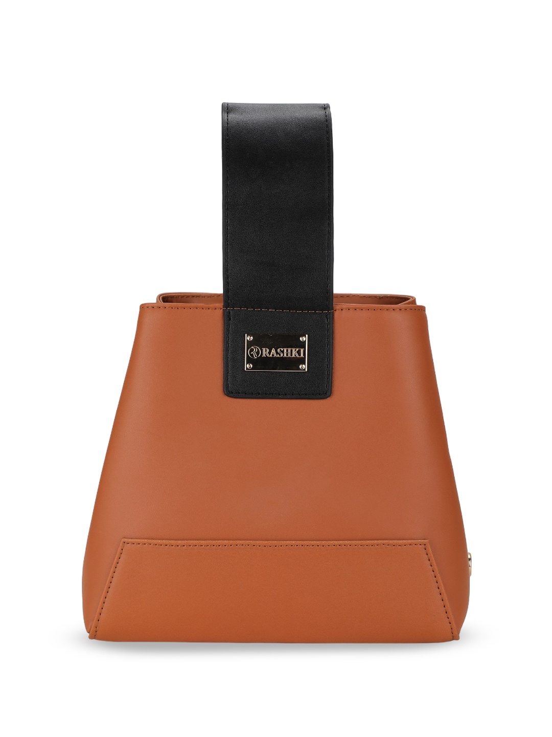 

RASHKI PU Structured Handheld Bag, Tan