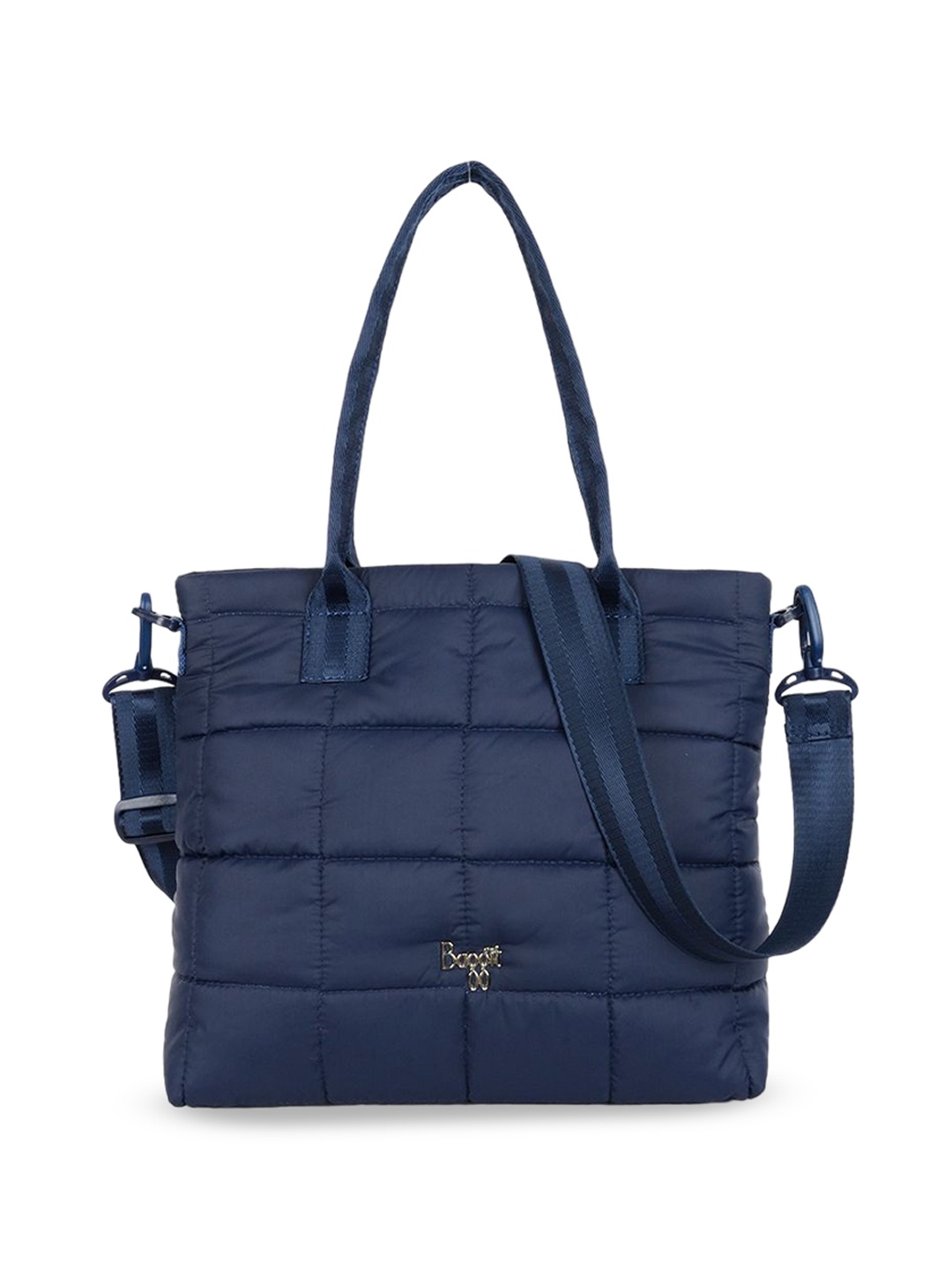 

Baggit Checked Shopper Handheld Bag with Quilted, Blue