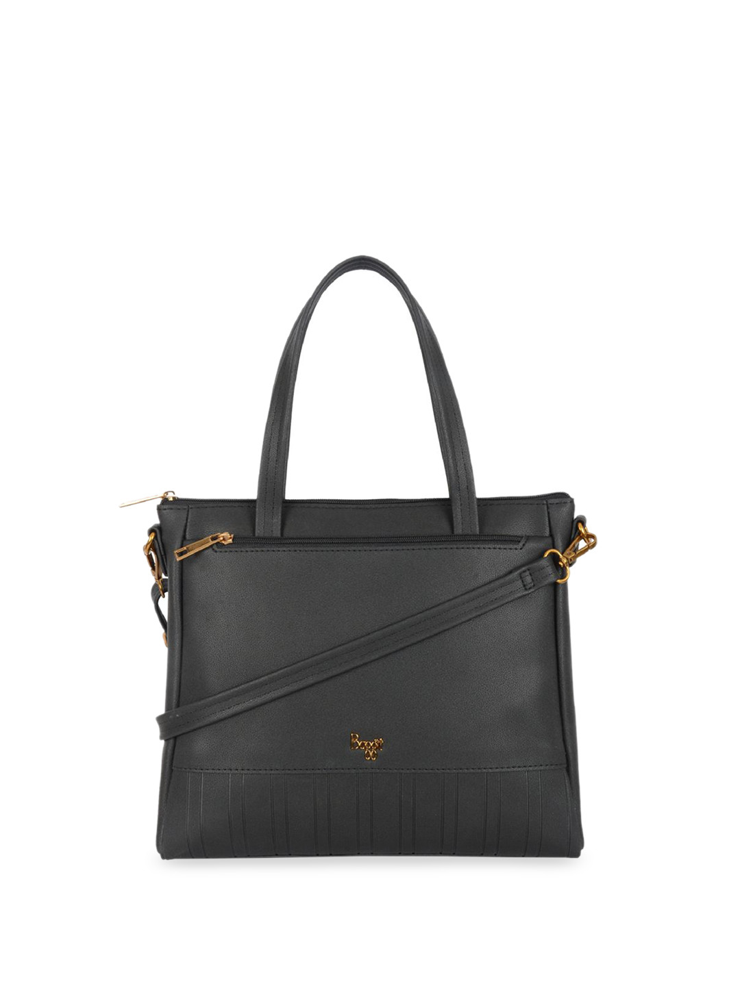 

Baggit PU Structured Shoulder Bag with Tasselled, Black