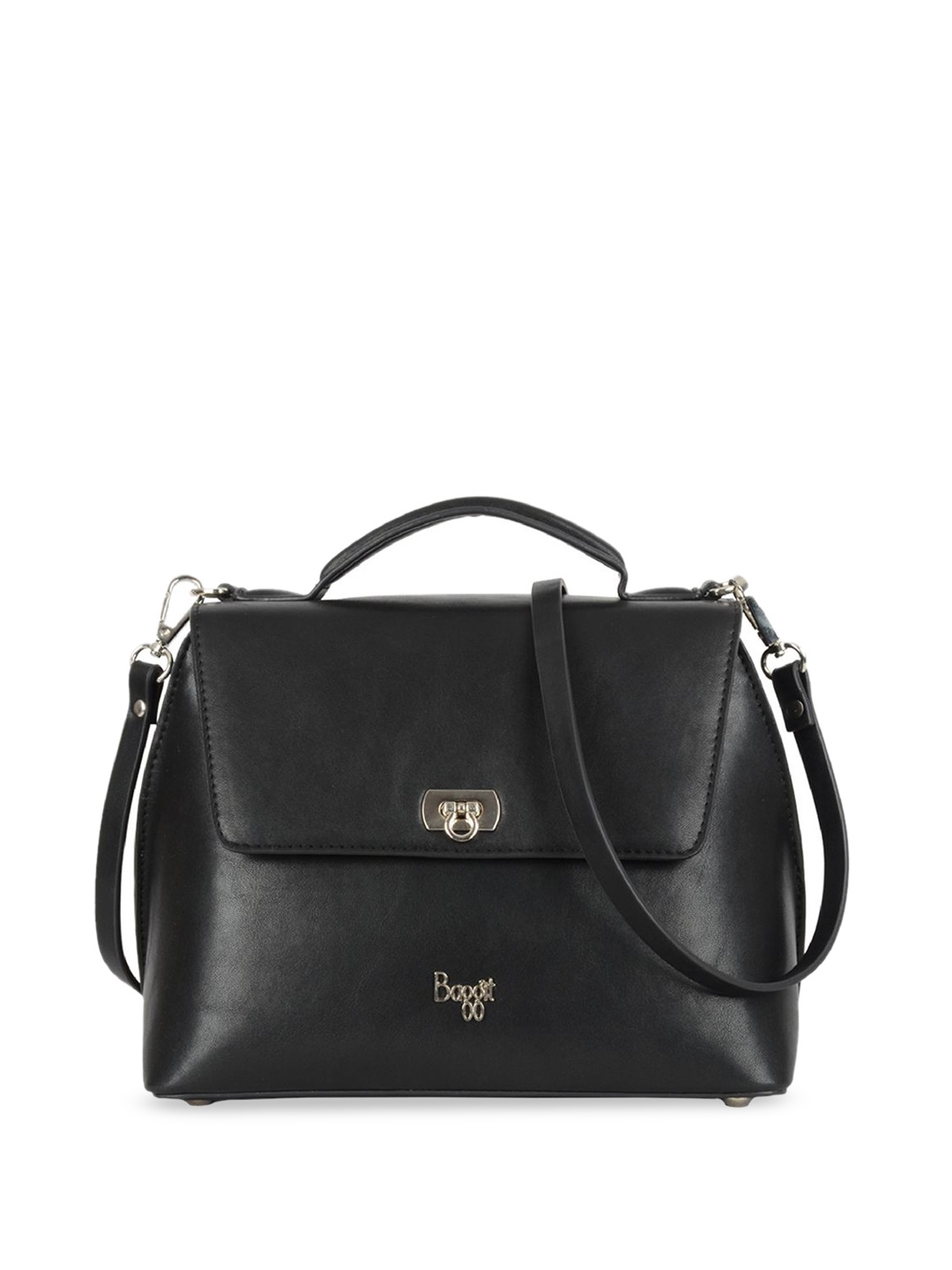 

Baggit Women Structured Handheld Bag with Applique, Black