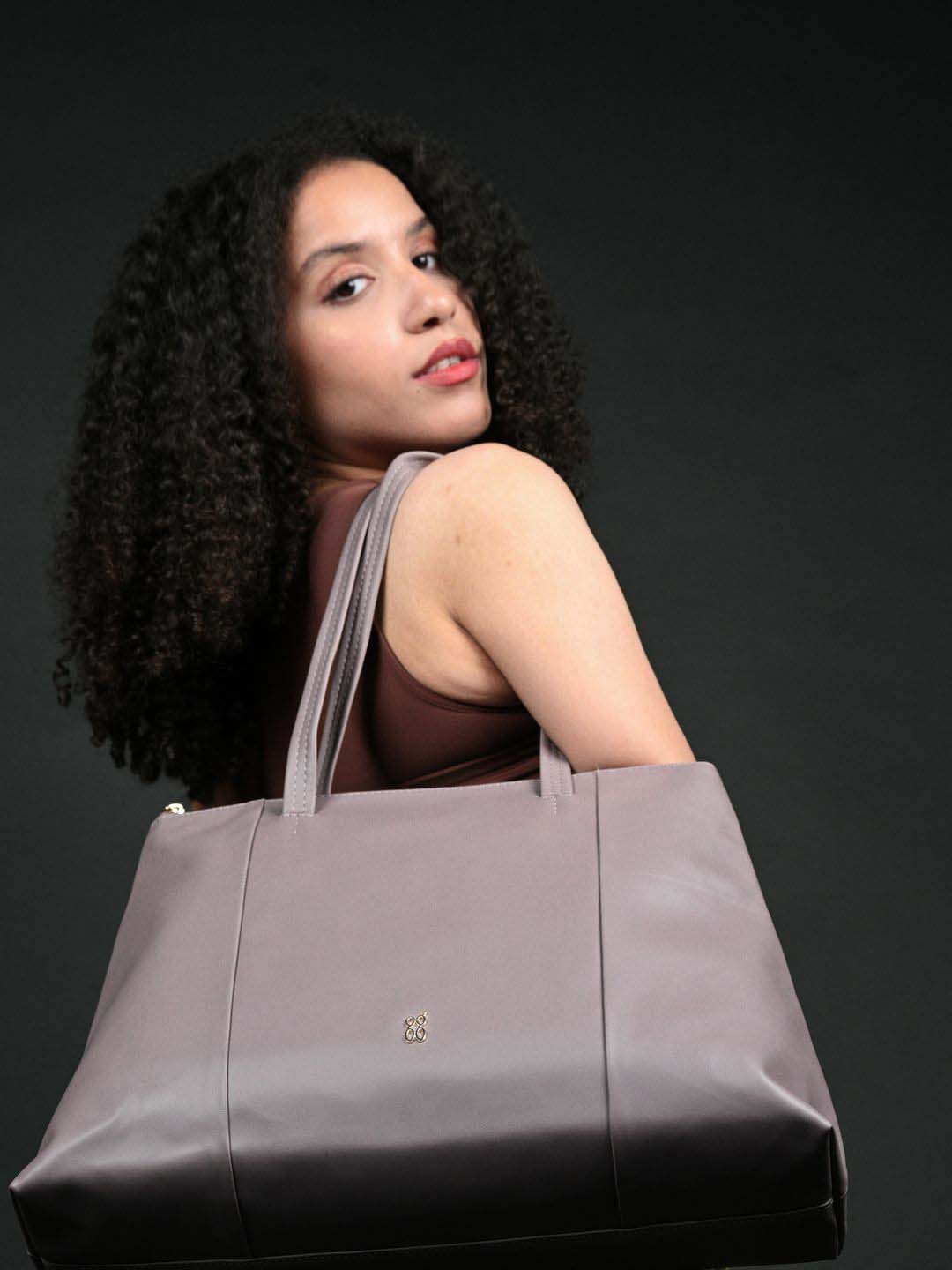

Baggit Solid Shopper Shoulder Bag, Purple