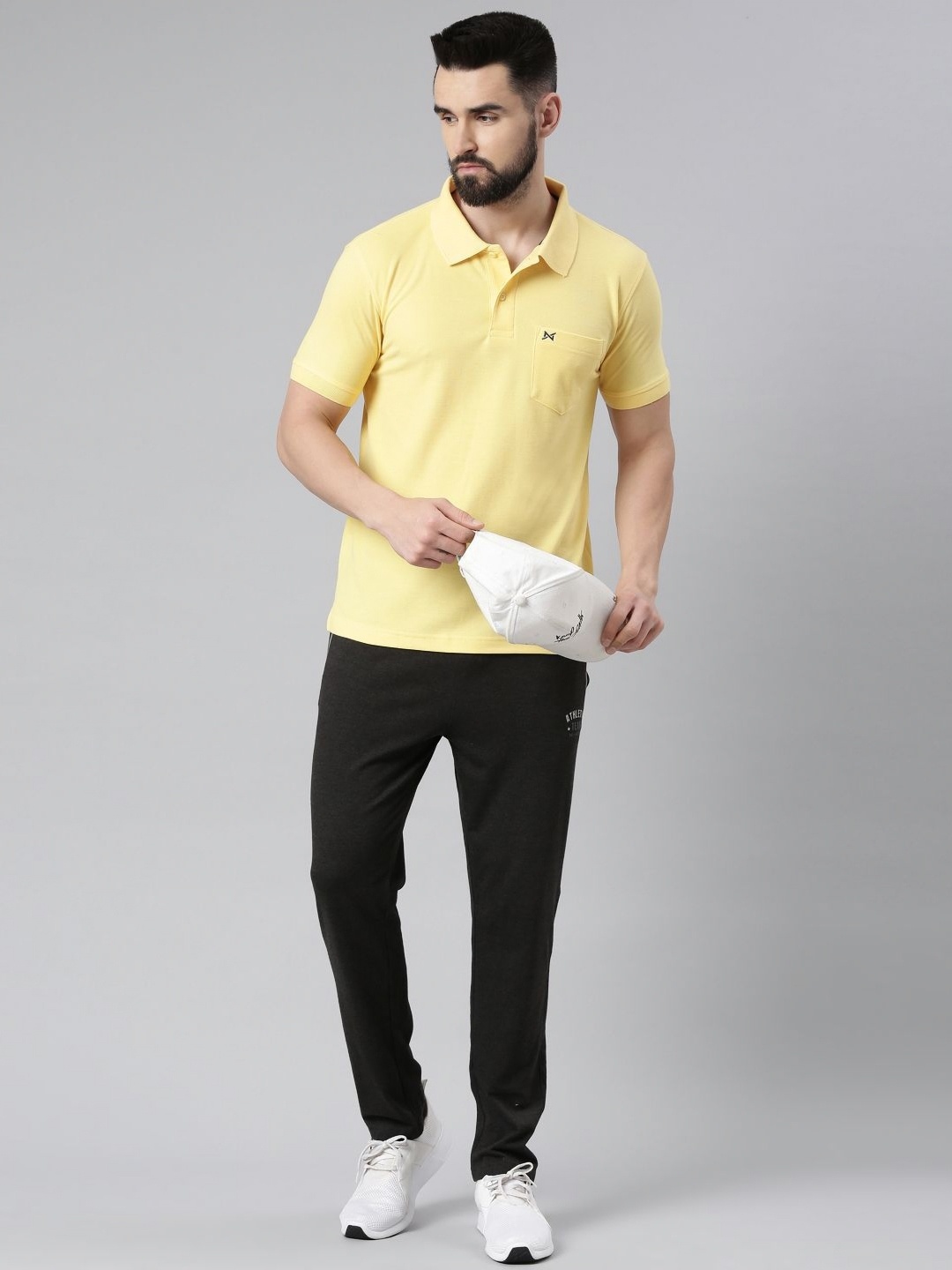 

Force NXT Men Solid Polo Collar Pocket Cotton T-shirt, Yellow