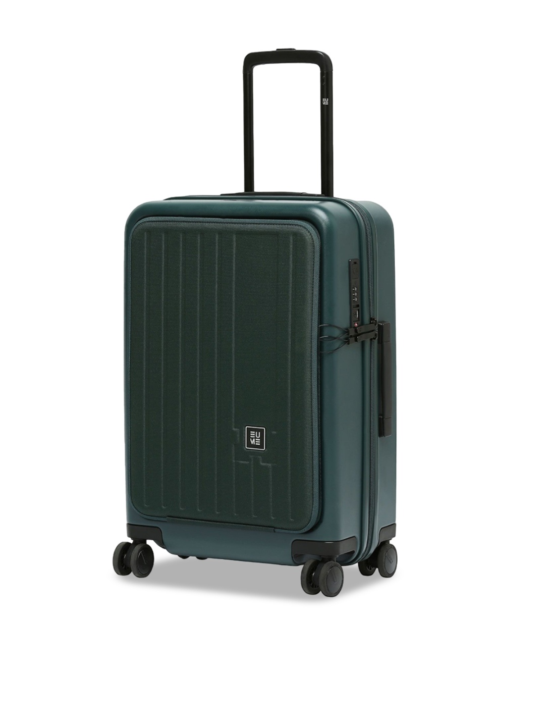 

EUME Hard Sided 8 Wheels Small Trolley Bag, Green