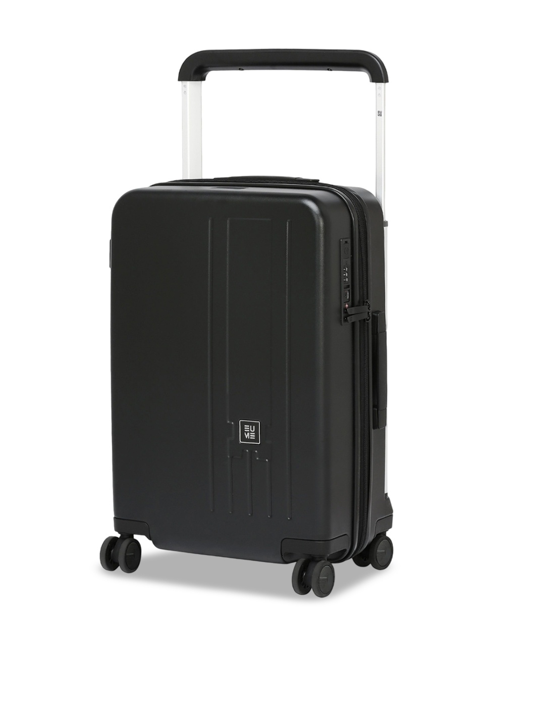

EUME Hard Sided 8 wheel Small Trolley Bag, Black