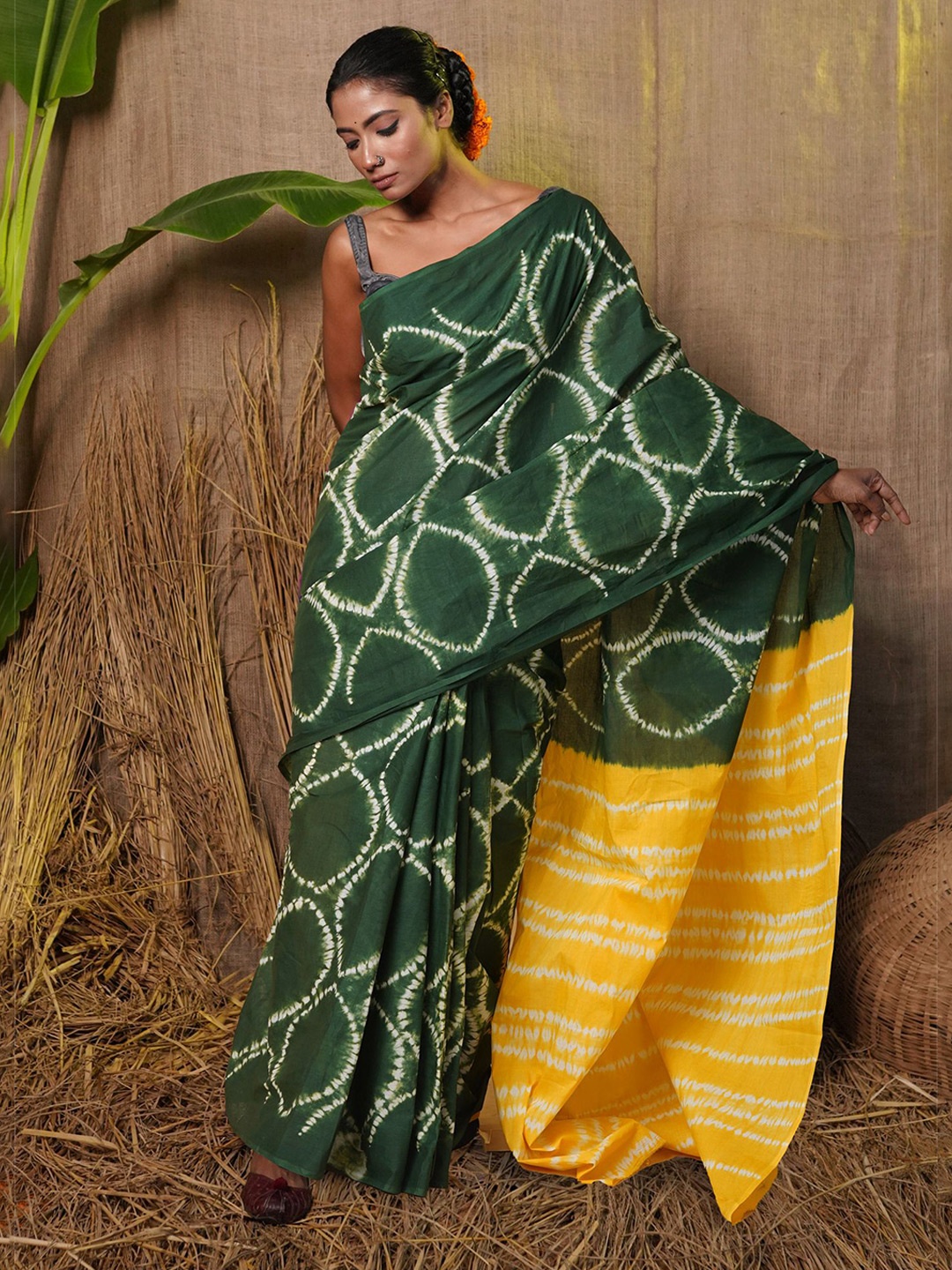 

Unnati Silks Pure Cotton Handloom Saree, Green