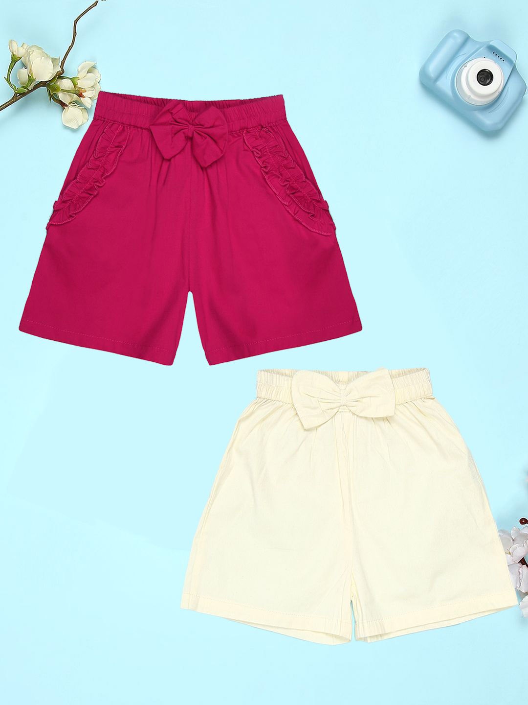 

Cutiekins Girls Pack of 2 Cotton Shorts, Magenta