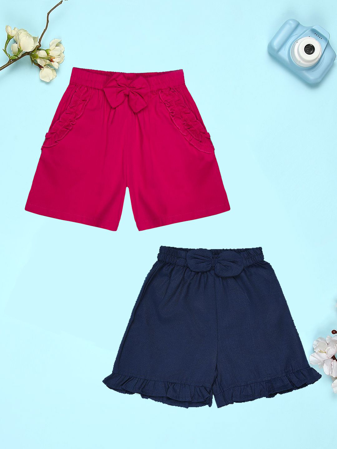 

Cutiekins Girls Pack Of 2 Mid-Rise Cotton Regular Shorts, Magenta