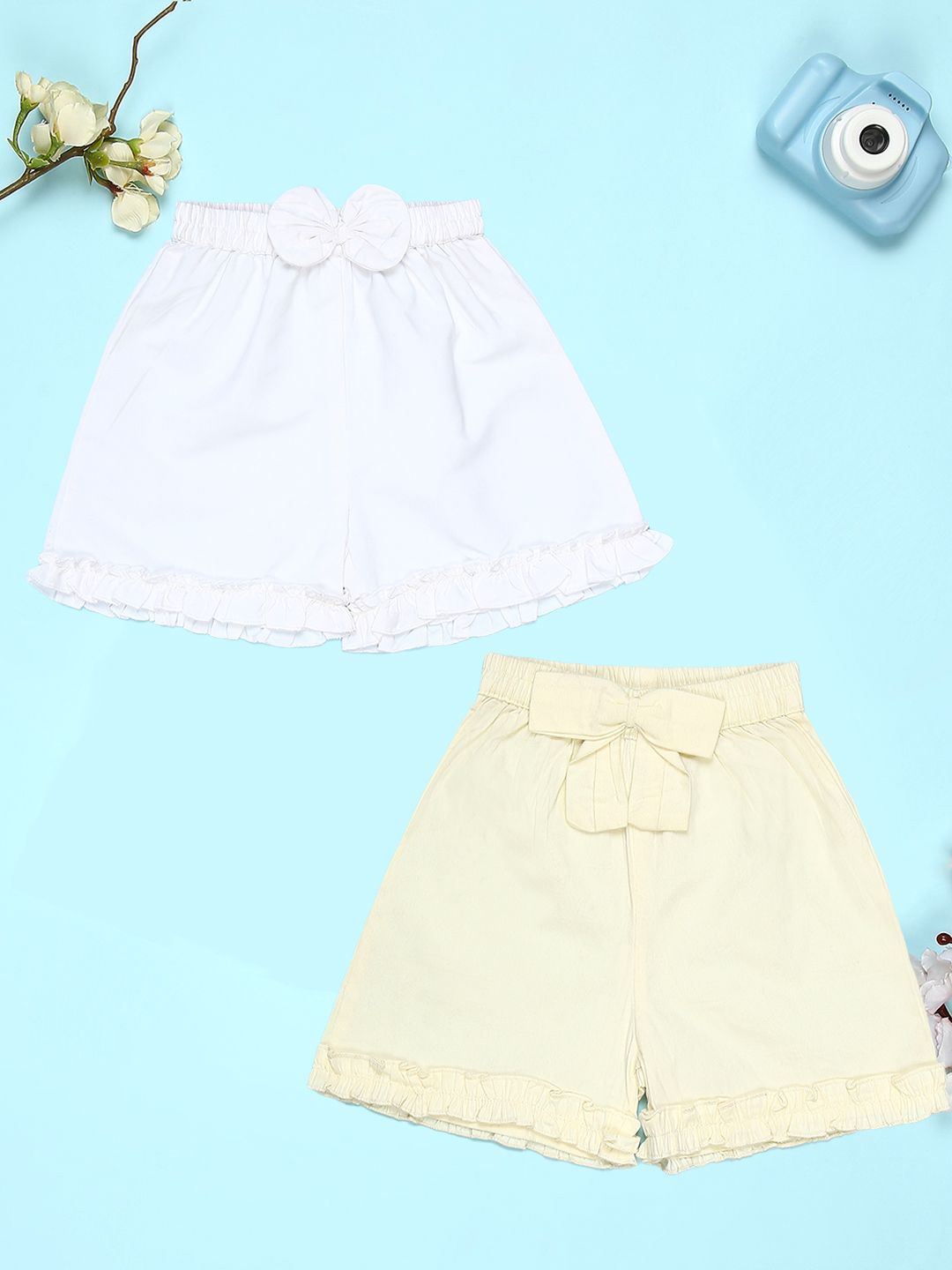 

Cutiekins Girls Pack Of 2 Mid-Rise Cotton Regular Shorts, White