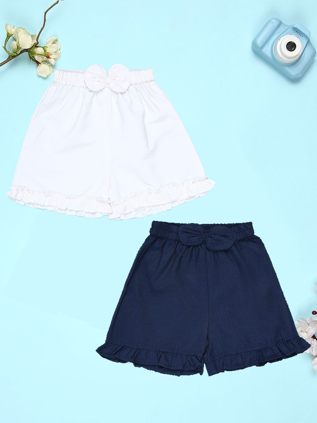 

Cutiekins Girls Pack Of 2 Mid-Rise Cotton Regular Shorts, White
