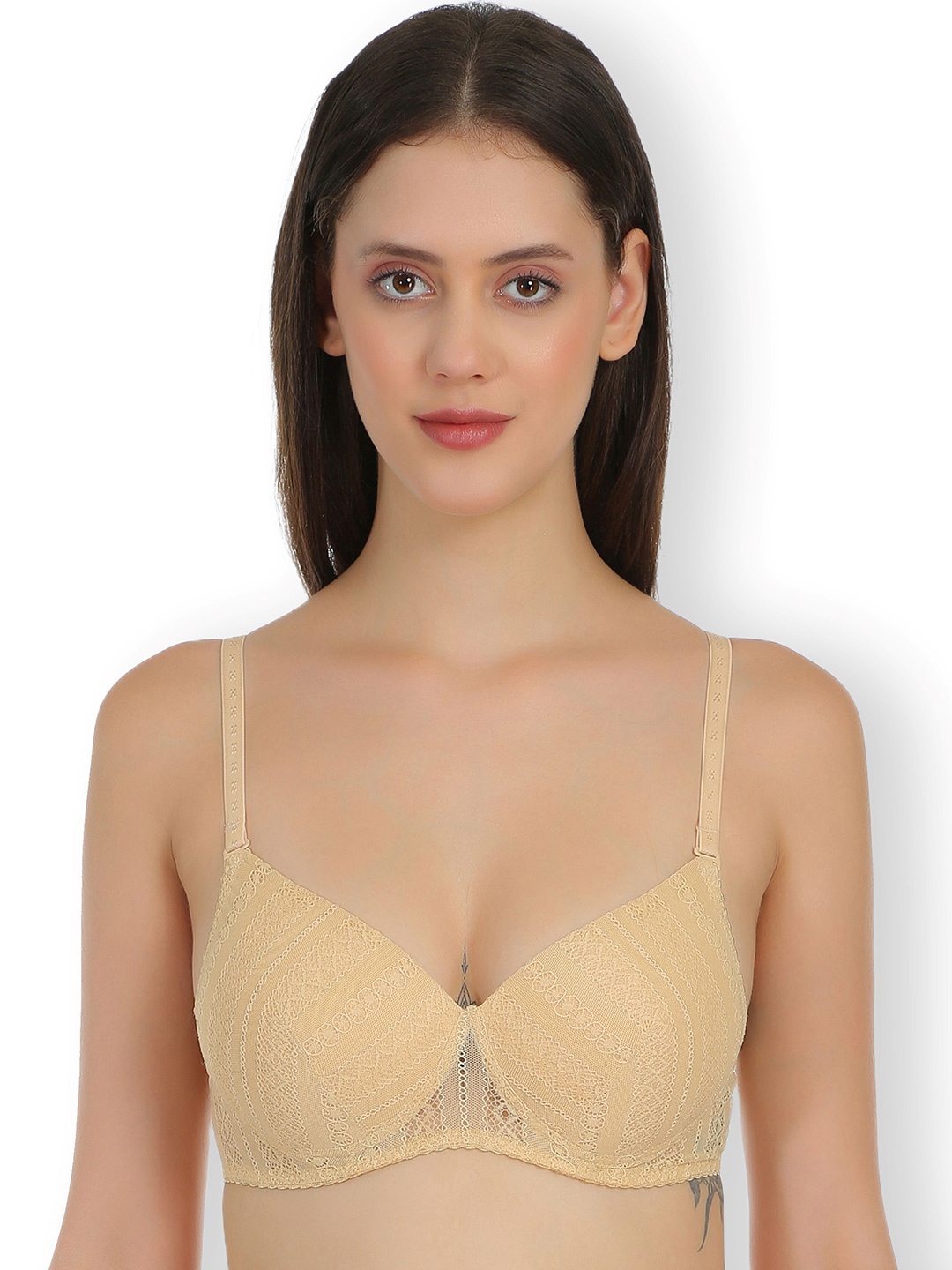 

SELFCARE Self Design Full Coverage Lightly Padded Everyday Bra with All Day Comfort, Beige