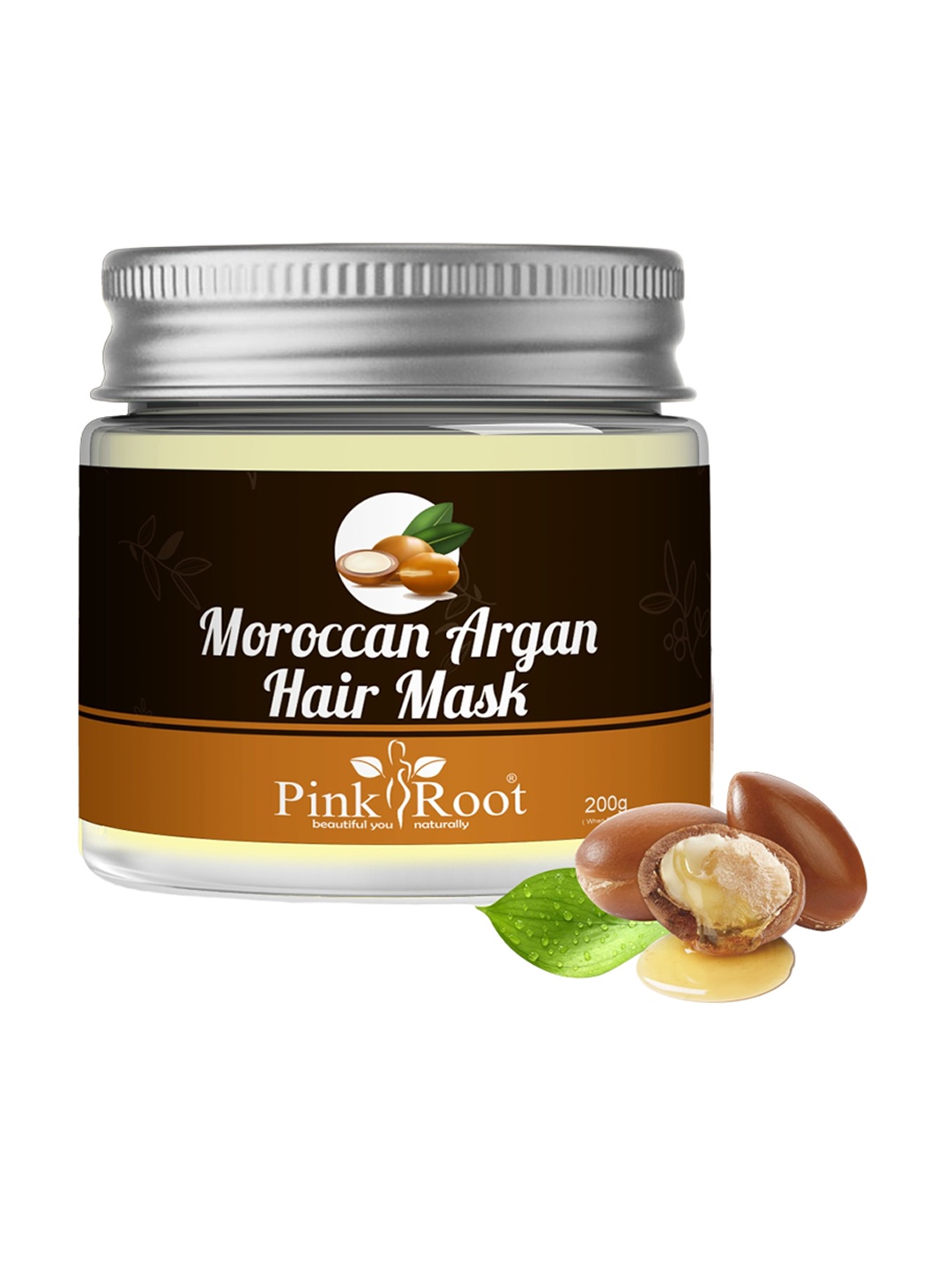 

Pink Root Moroccan Argan Hair Mask With Jojoba Oil - 200g, Transparent