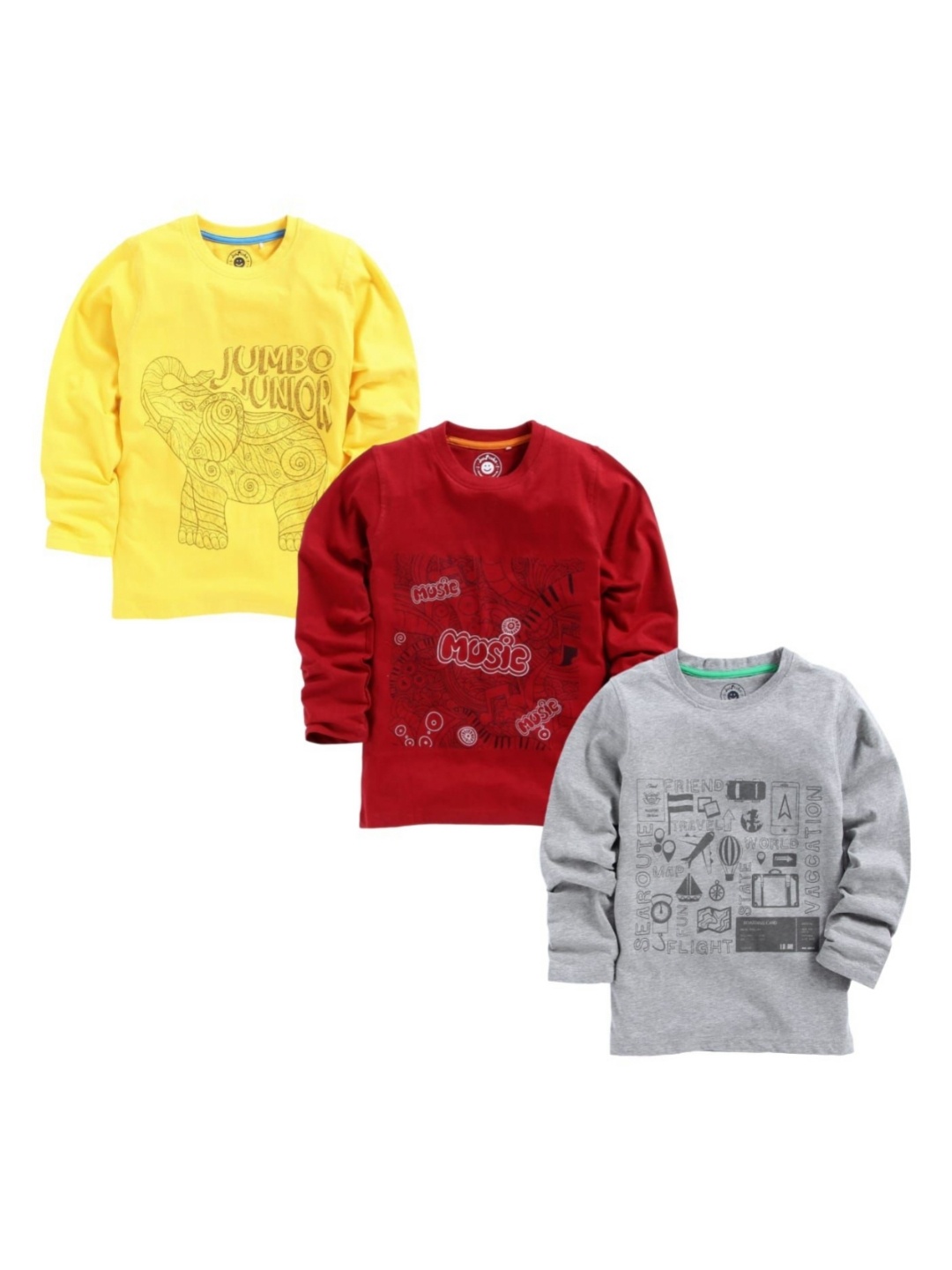 

JusCubs Boys Graphic Printed Round Neck Cotton T-shirt, Multi