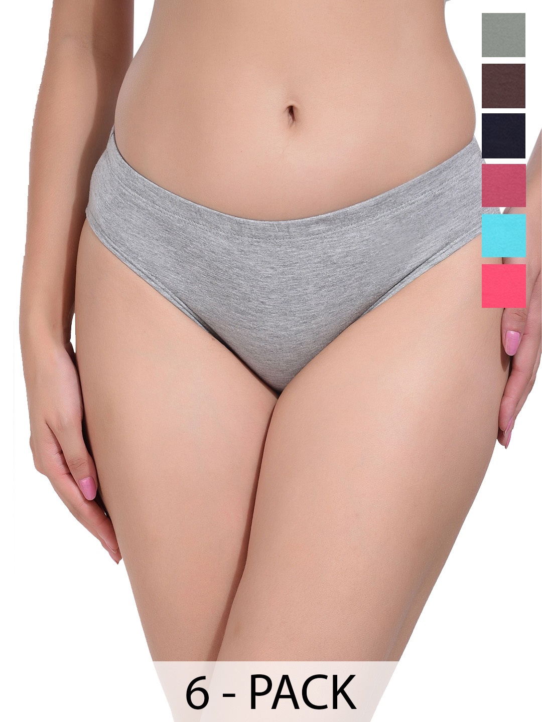

Bruchi CLUB Pack of 6 Anti Odour Low Waist Hipster Briefs, Blue