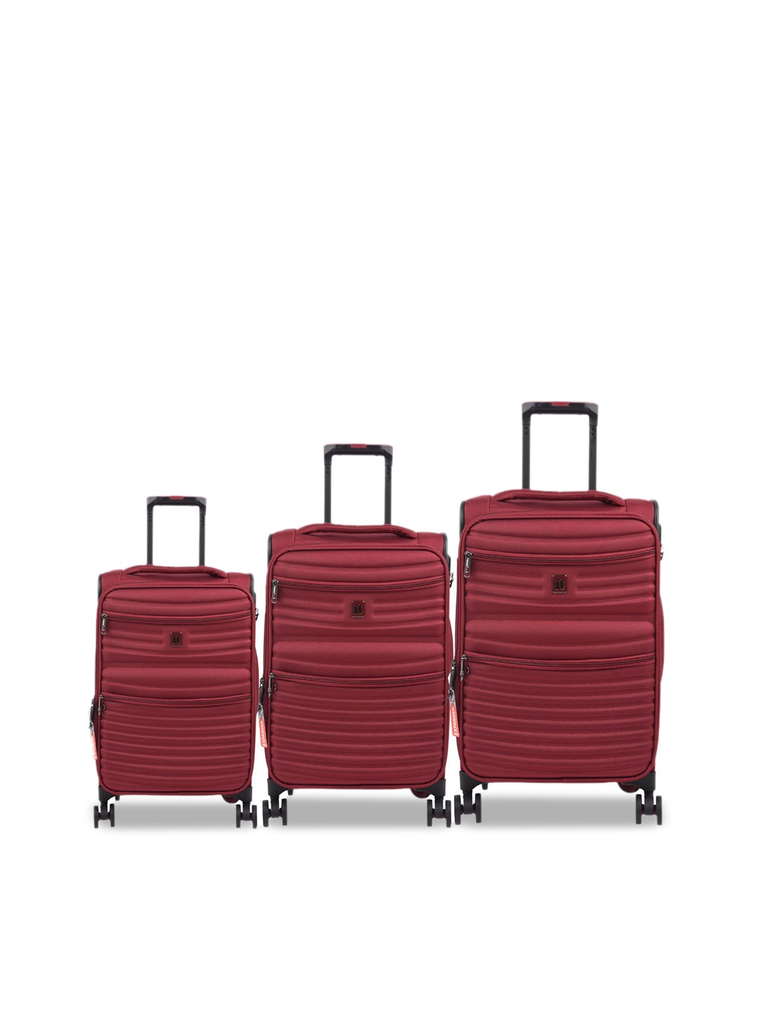 

IT luggage Set Of 3 Hard Sided Cabin, Medium & Large Trolly Bag, Red