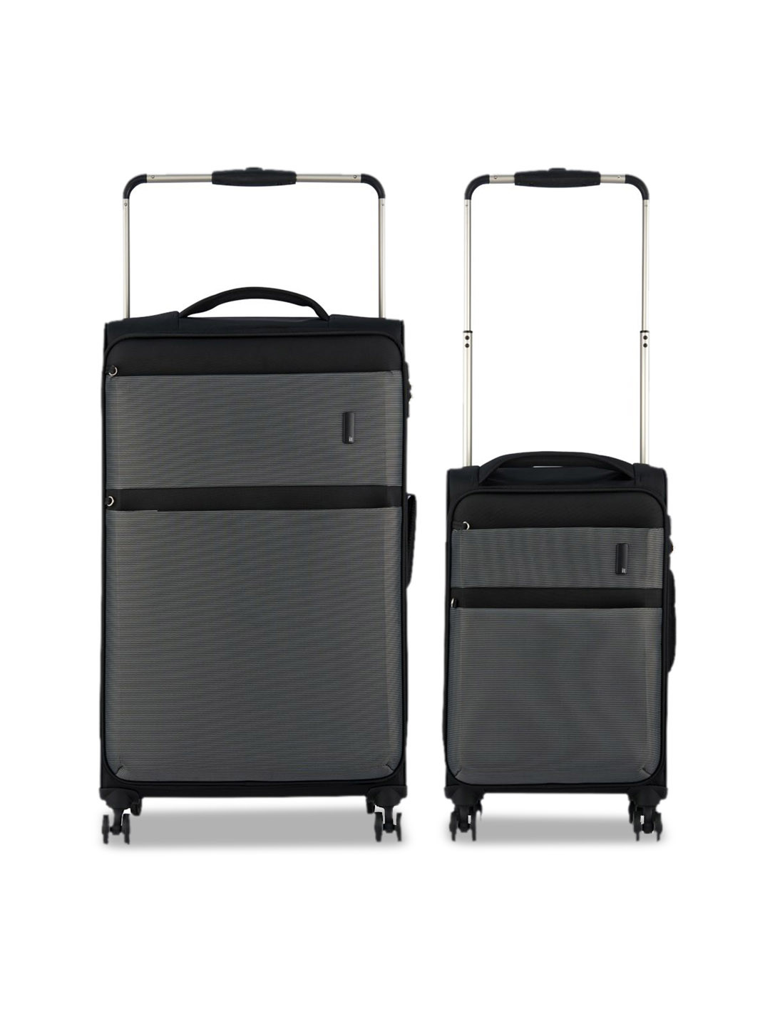 

IT luggage Debonair Set Of 2 Striped Hard-Sided Trolley Bags, Grey