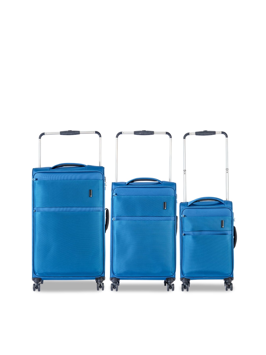 

IT luggage Set Of 3 Debonair Soft Sided Trolley Bags, Blue