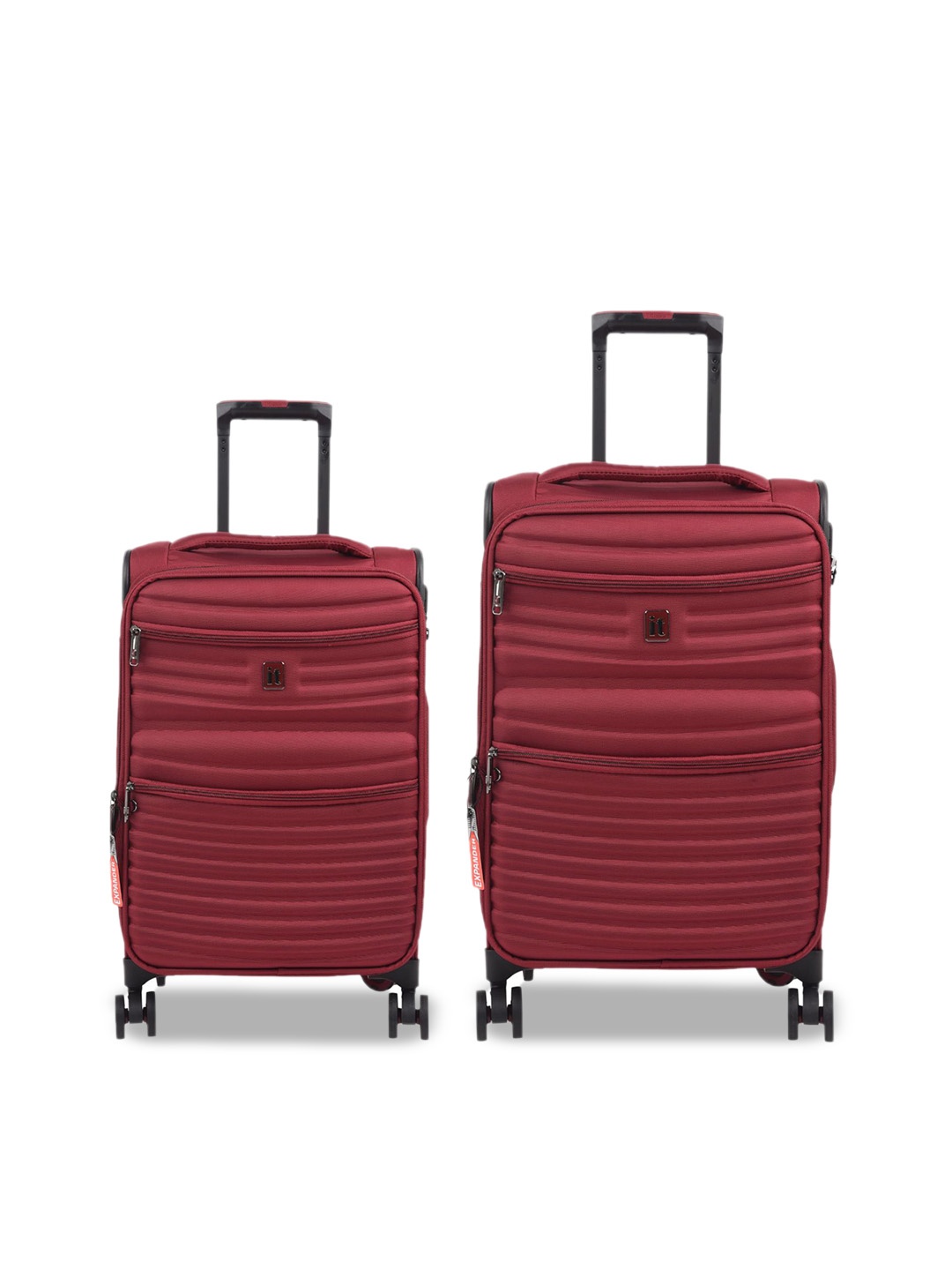 

IT luggage Precursor Set Of 2 Soft-Sided Trolley Bag, Red