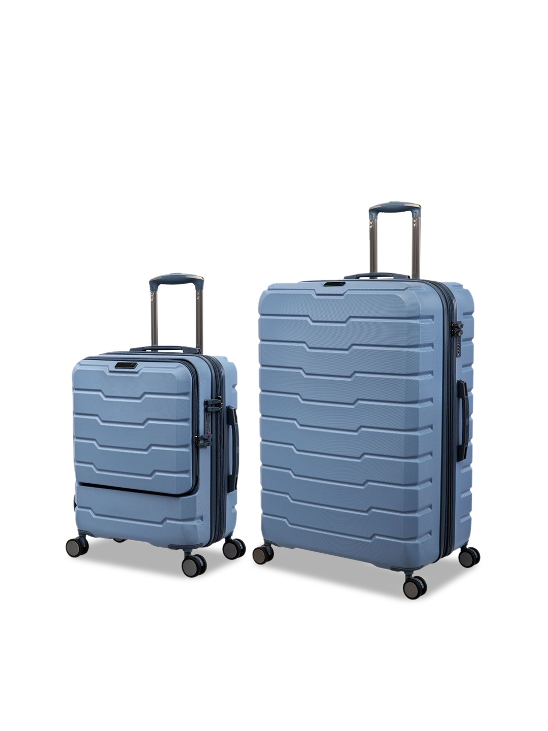 

IT luggage Set Of 2 Prosperous Textured Hard-Sided Trolley Bags, Blue