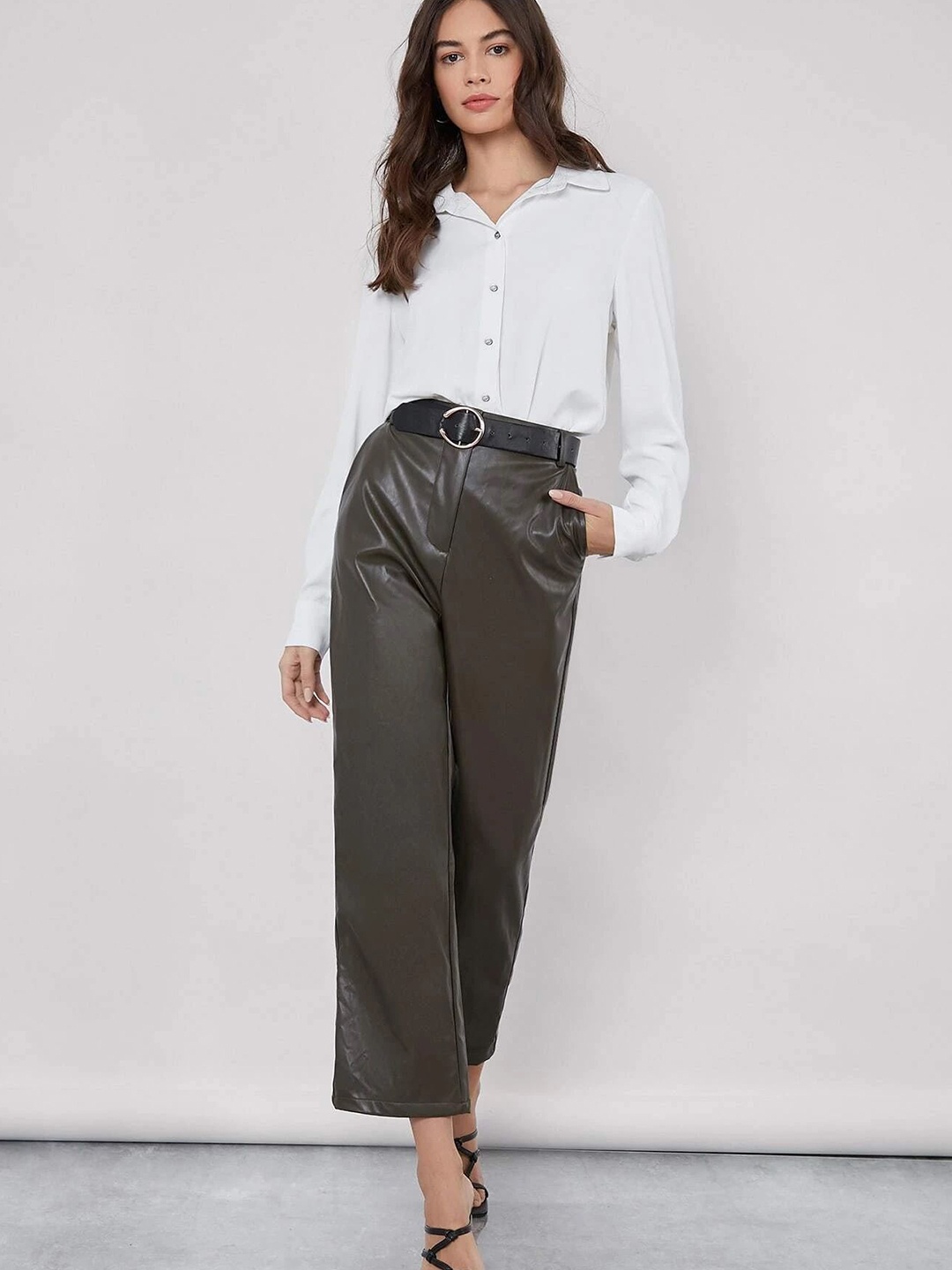 

FNOCKS Women Classic Opaque Full-Sleeve Formal Office Wear Shirt, White