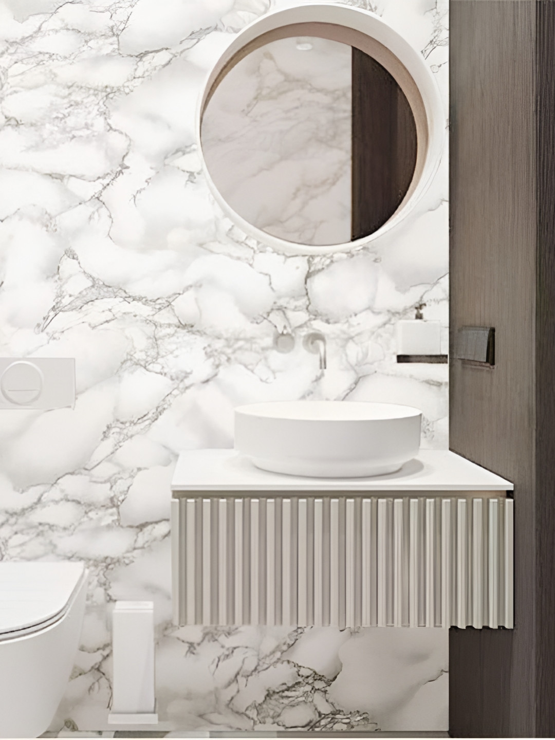 

Asian royal White & Grey Printed Self Adhesive Wall Sticker