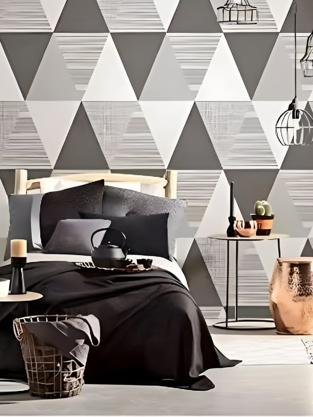 

Asian royal White & Black Geometric Printed Self Adhesive Wall Sticker