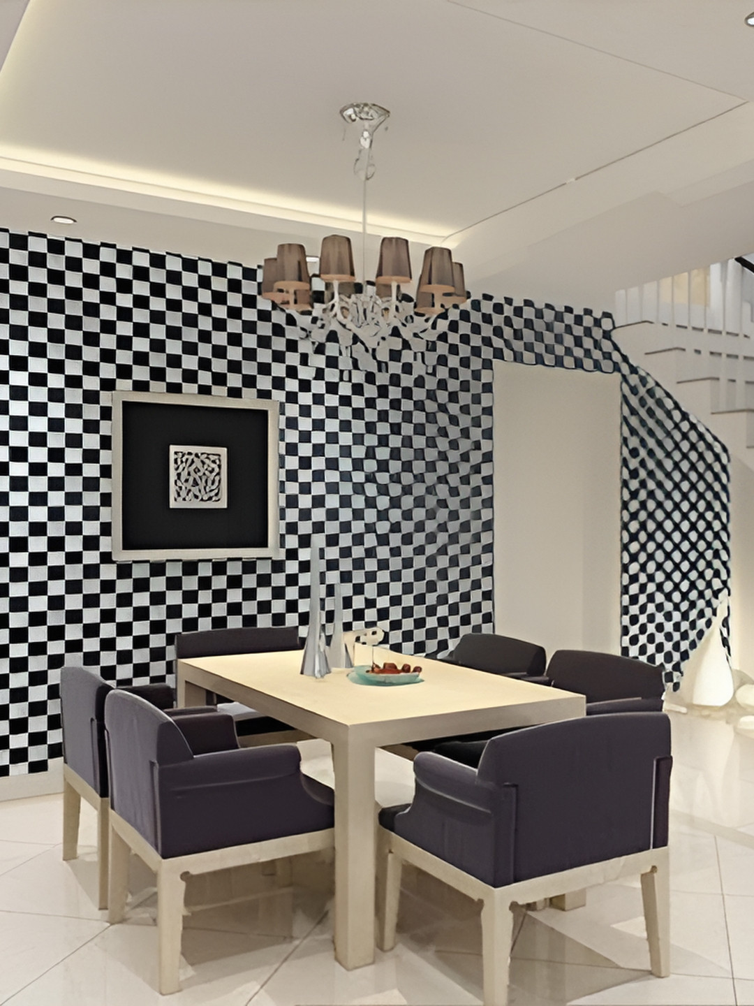 

Asian royal White & Black Printed Self Adhesive Wall Sticker