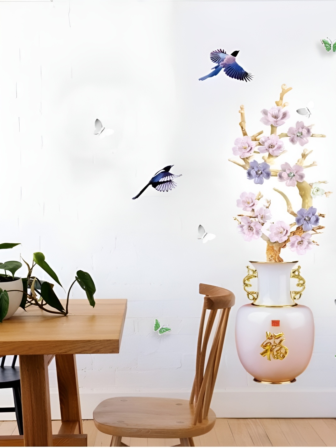 

Asian royal White & Pink 3D Printed Self Adhesive Wall Sticker