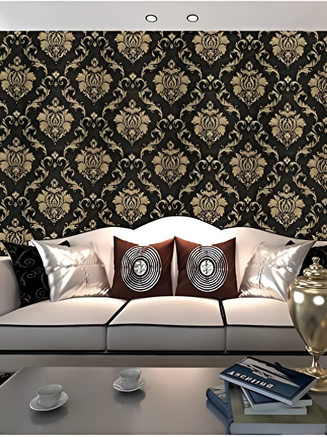 

Asian royal Black & Brown Printed Self Adhesive Wall Sticker