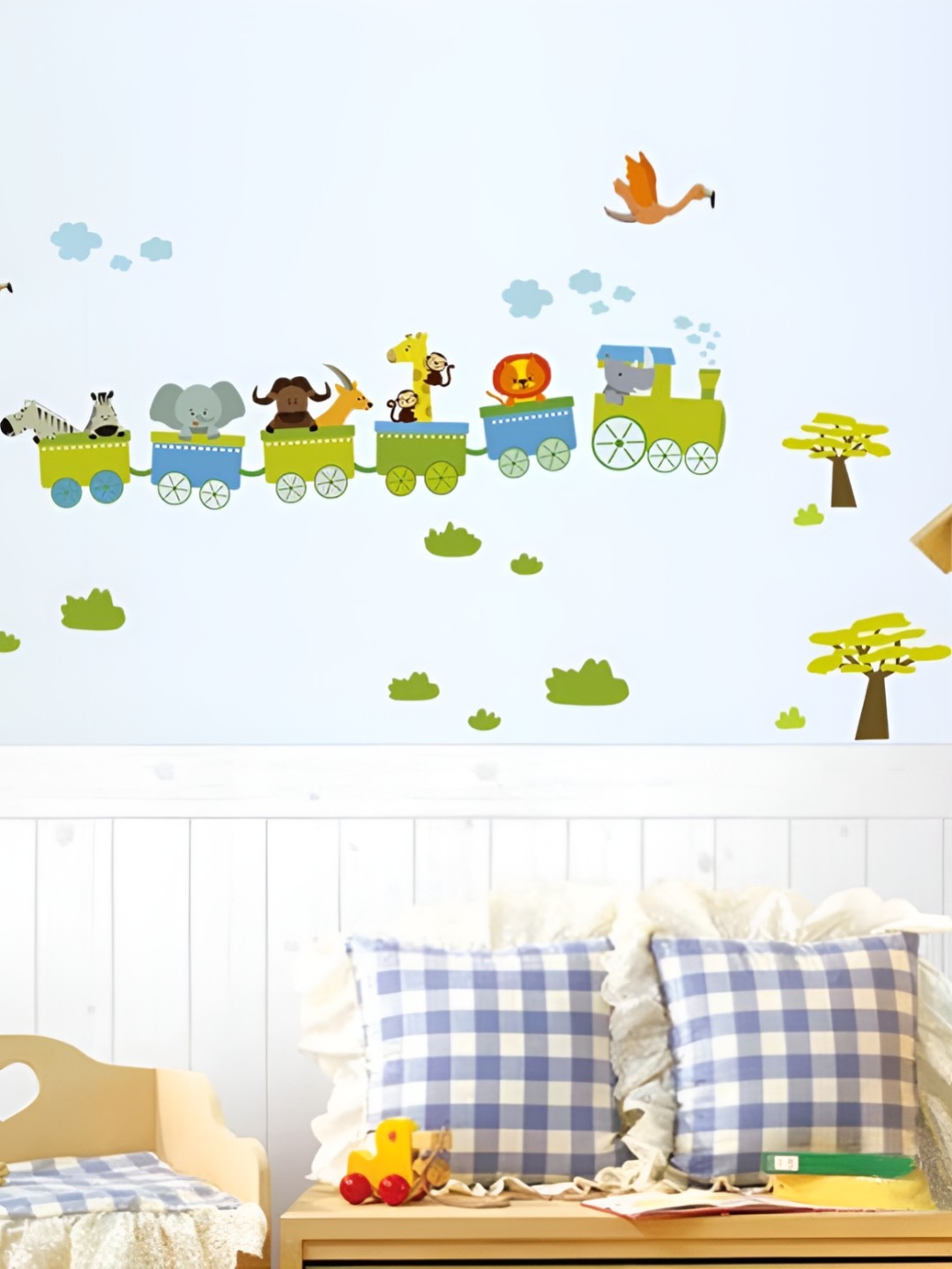 

Asian royal Green & Blue Cartoon Printed Self Adhesive Wall Sticker