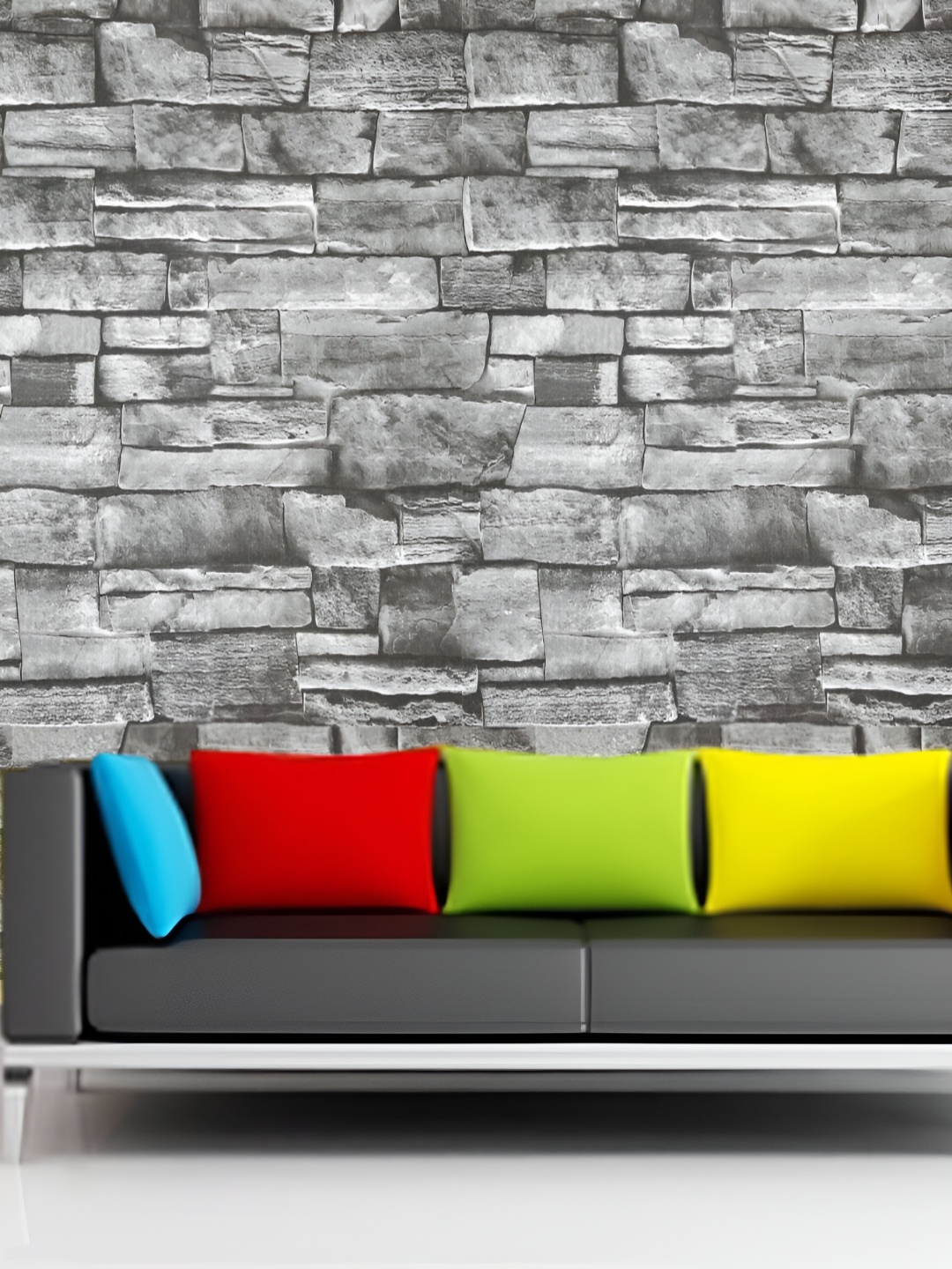 

Asian royal Grey & White Printed Self Adhesive Wall Sticker