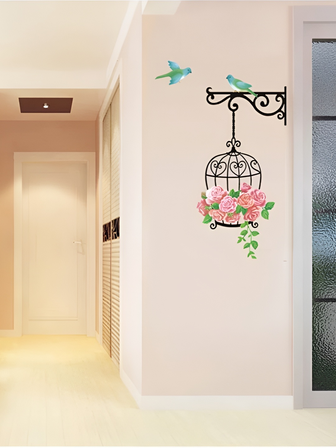 

Asian royal Black & Pink Floral Printed Self Adhesive Wall Sticker