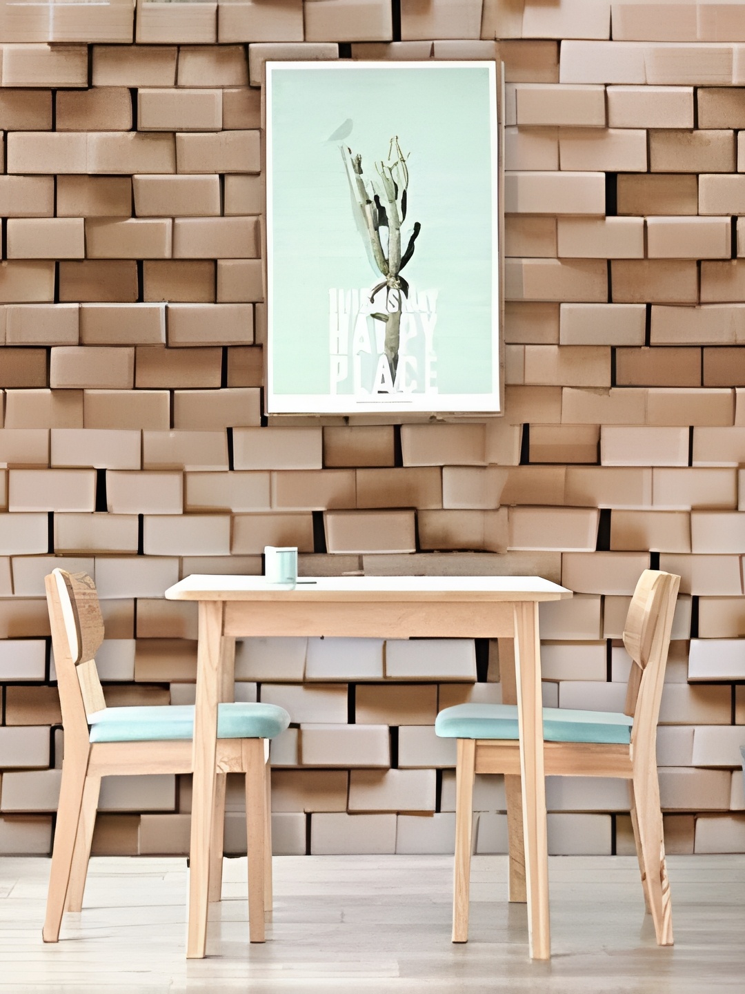 

Asian royal Brown & Beige Brick Pattern Print Self Adhesive Wall Sticker