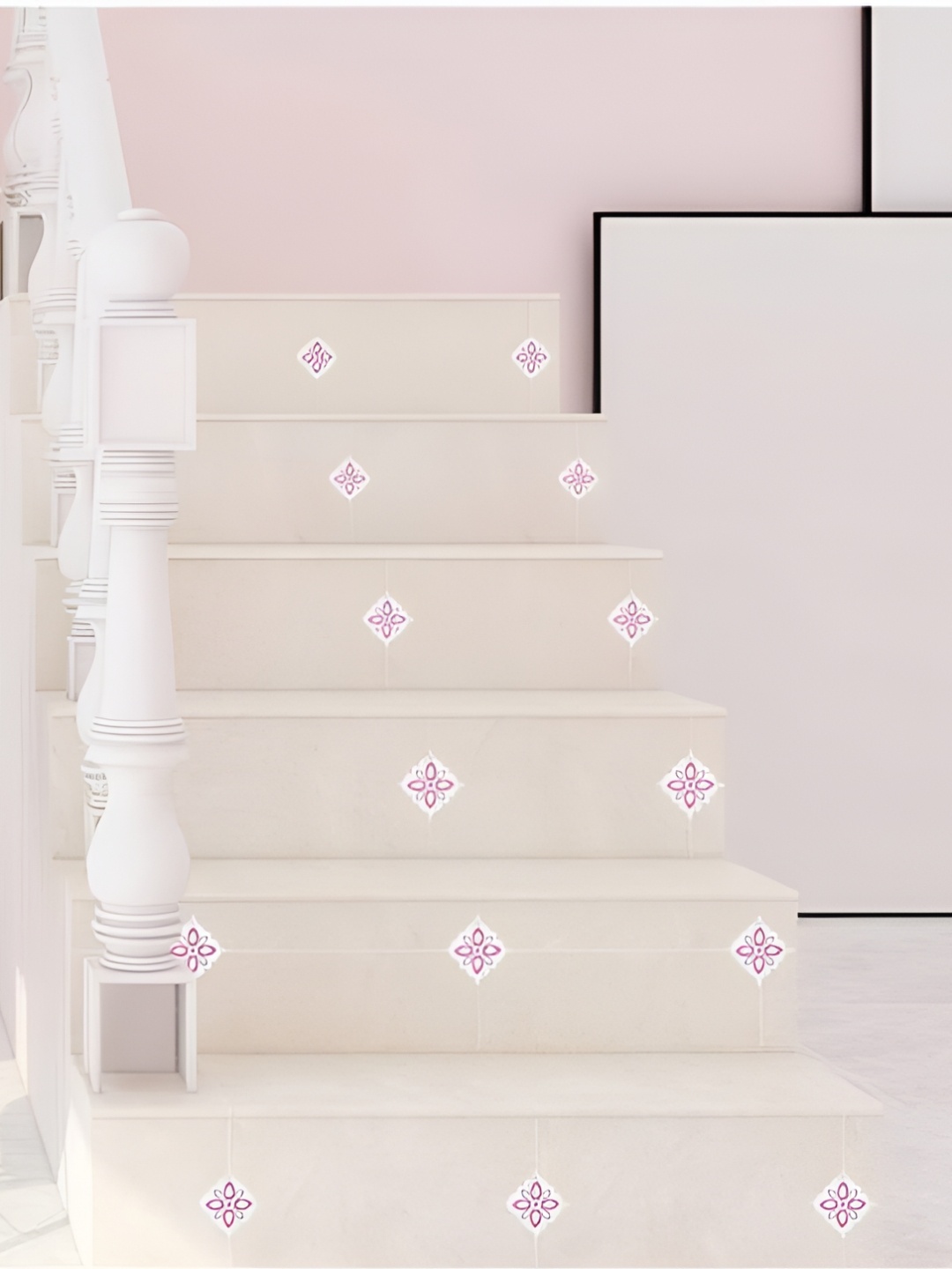 

Asian royal White & Pink Printed Self-Adhesive Wall Sticker
