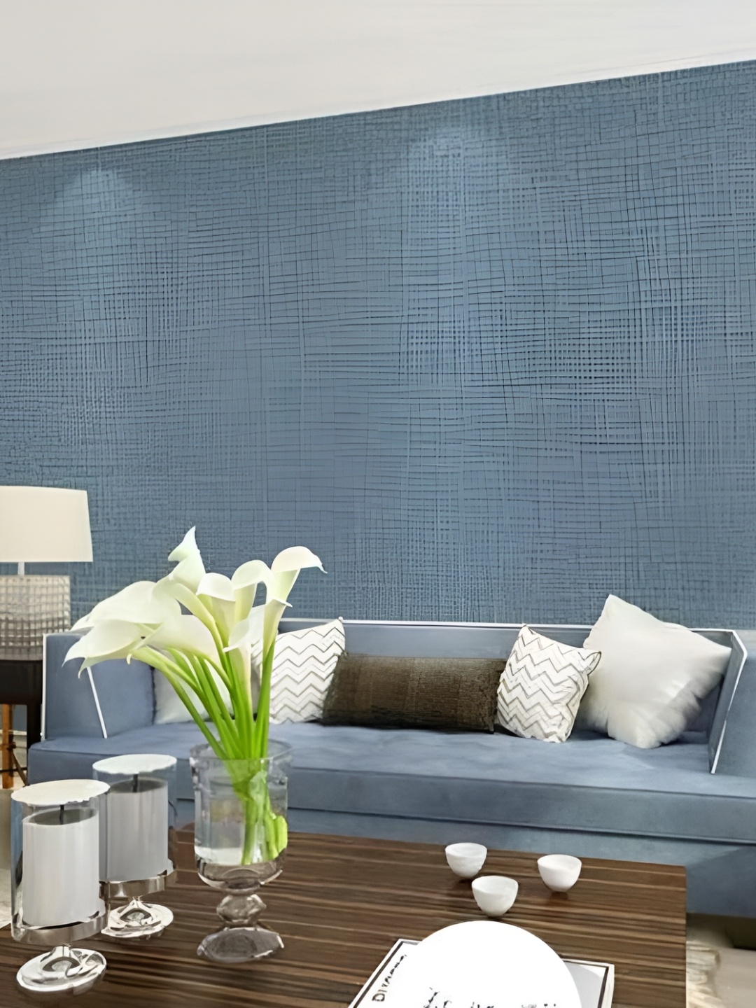

Asian royal Blue & Black Self Design Self-Adhesive Wall Sticker