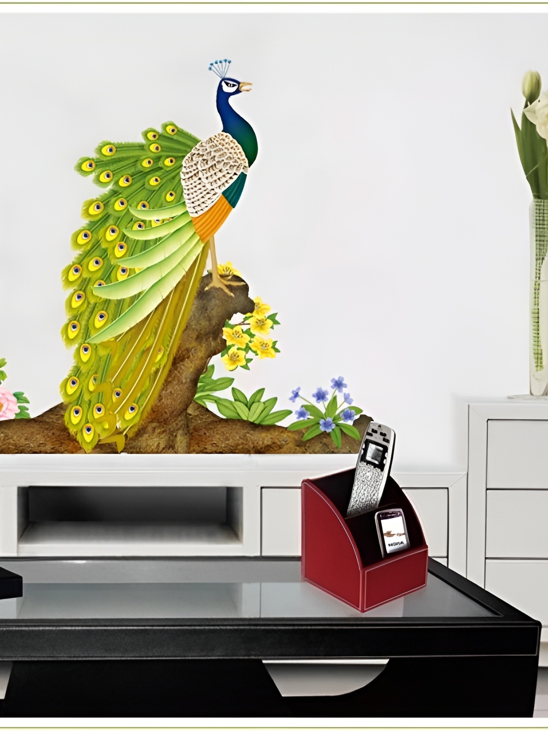 

Asian royal Green & Brown Printed Self Adhesive Wall Sticker
