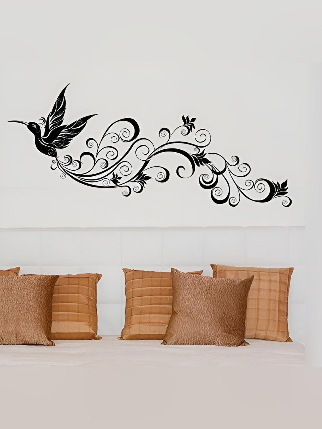 Asian royal Black Printed Self Adhesive Wall Sticker