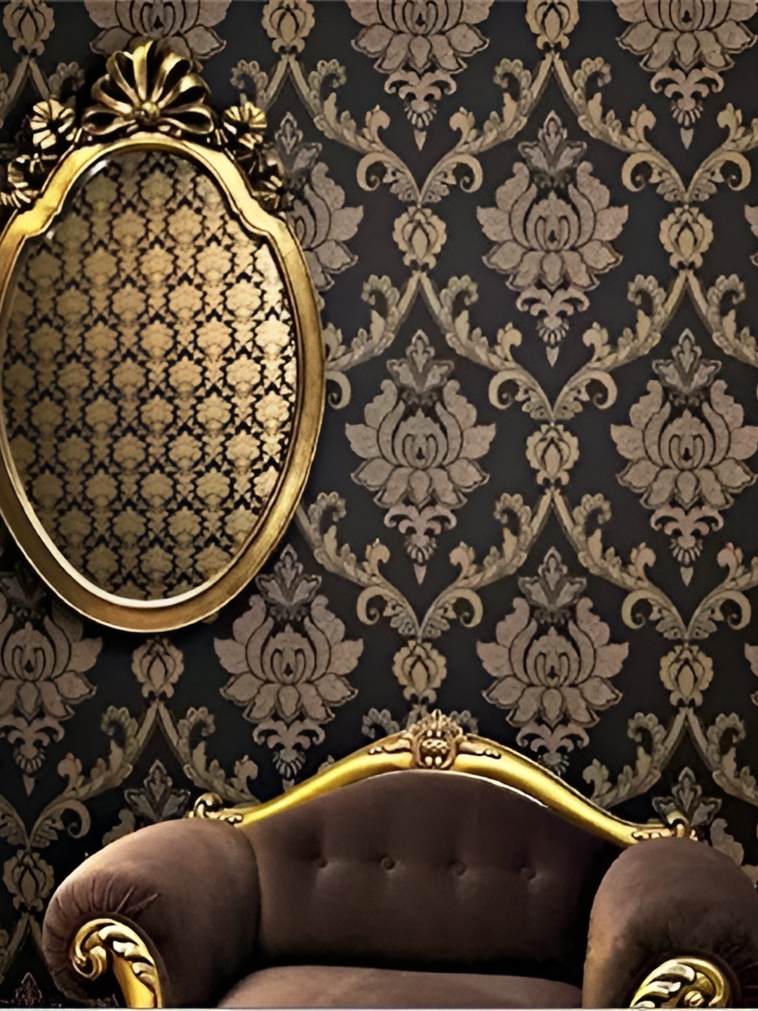 

Asian royal Black & Beige 3D Floral Printed Self Adhesive Wall Sticker