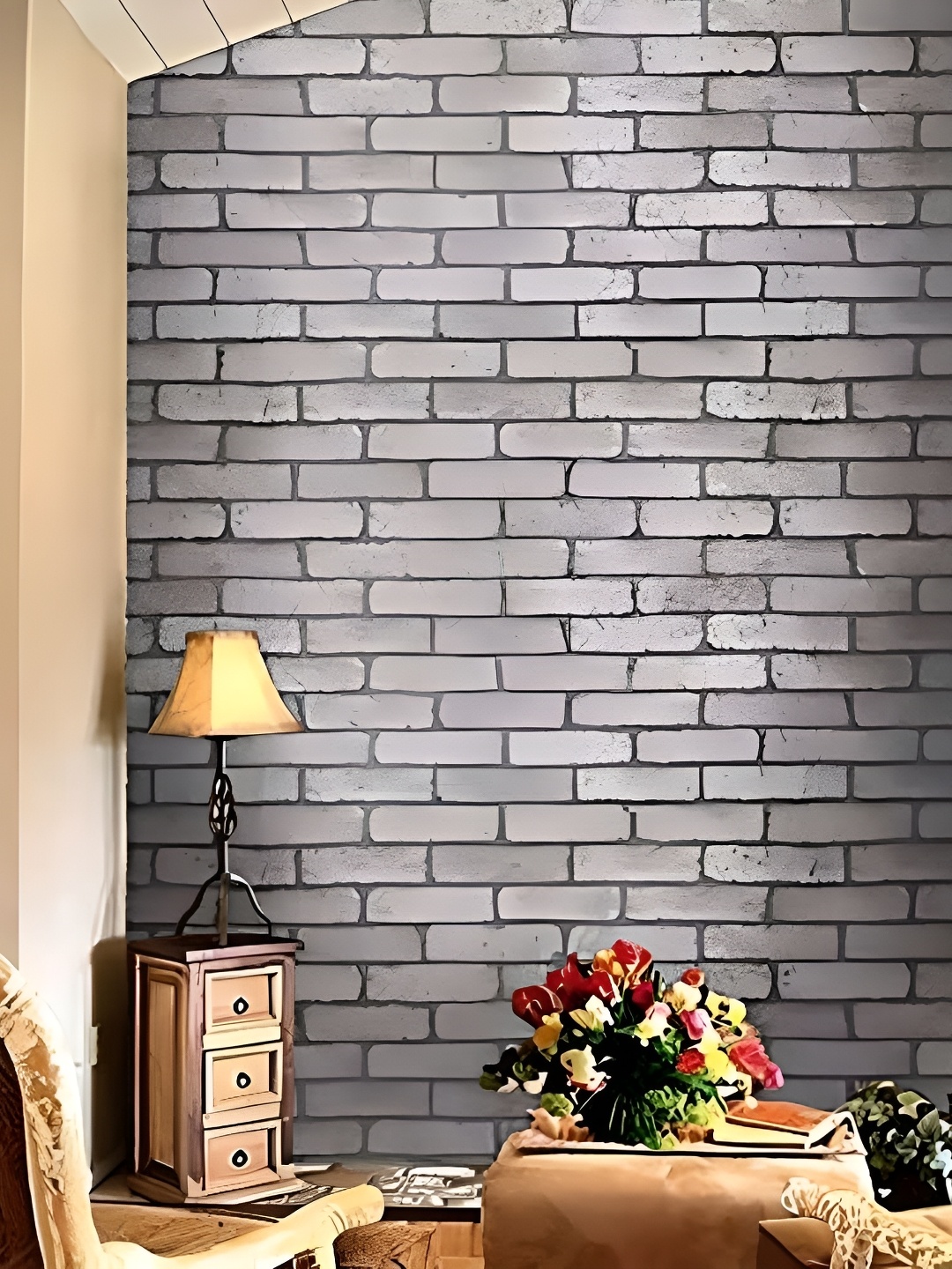 

Asian royal Grey & Black Brick Pattern Print Self Adhesive Wall Sticker