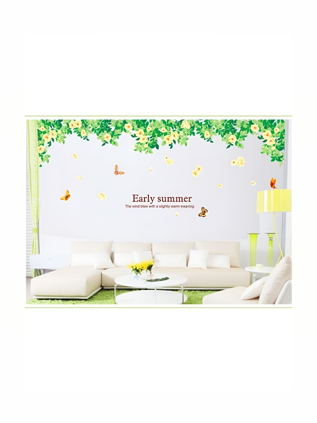 

Asian royal White & Green Printed Self Adhesive Wall Sticker