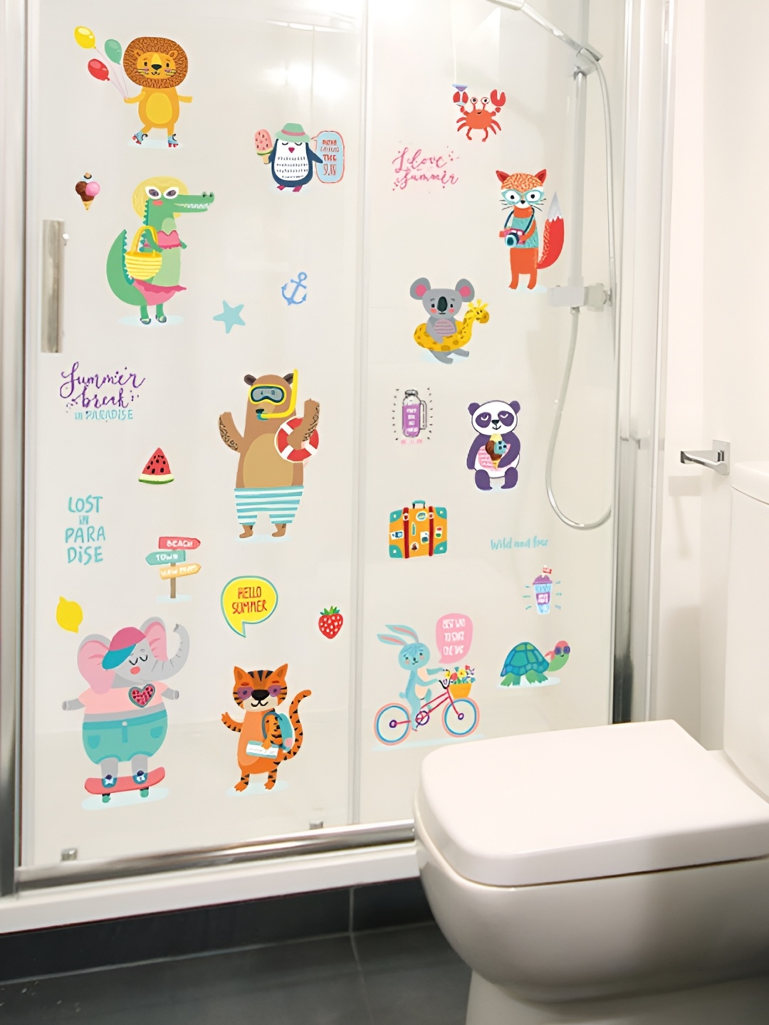 

Asian royal White & Green Cartoon Printed Self Adhesive Wall Sticker